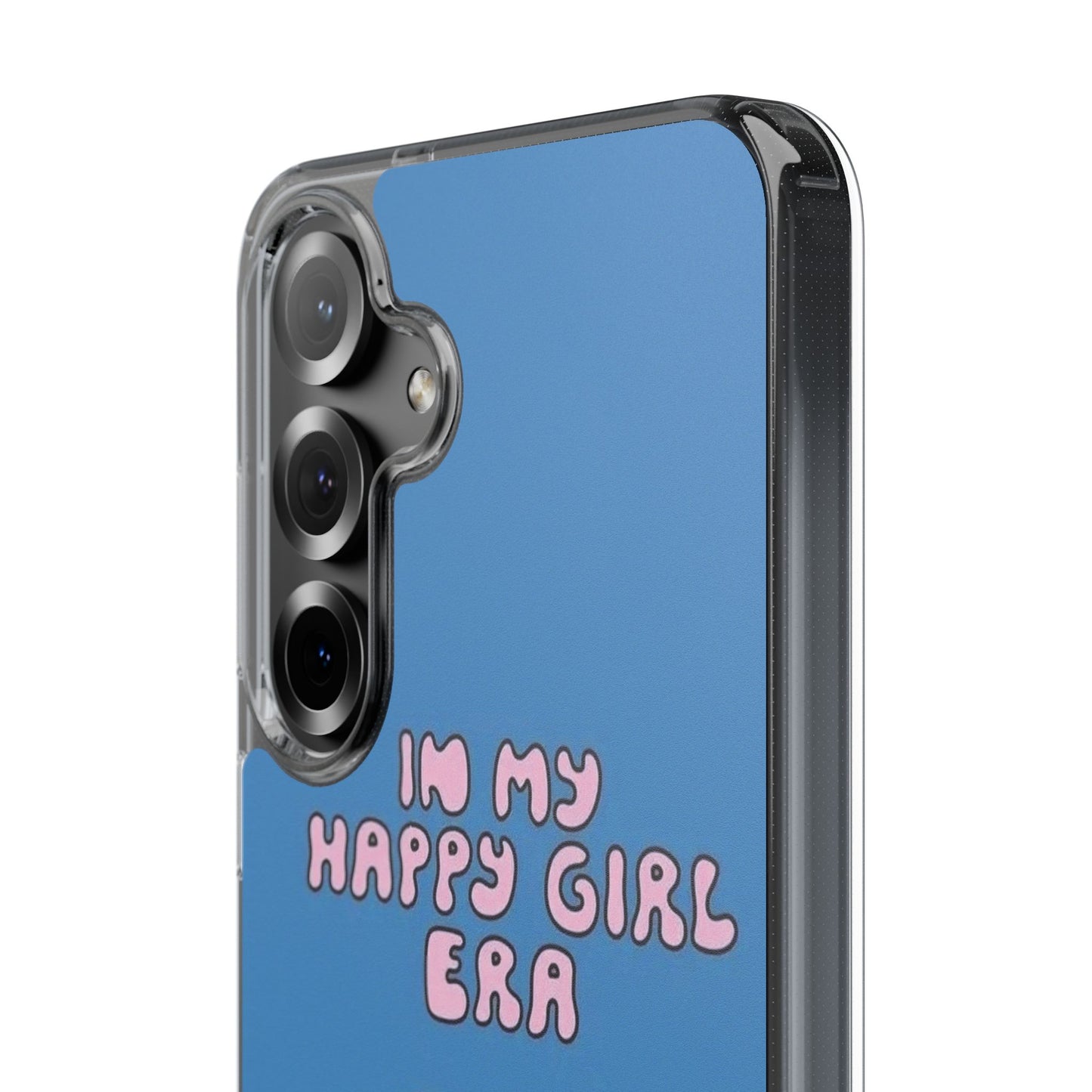 Clear Impact-Resistant Phone Case — “I’m My Happy Girl Era” Cute Flower Design