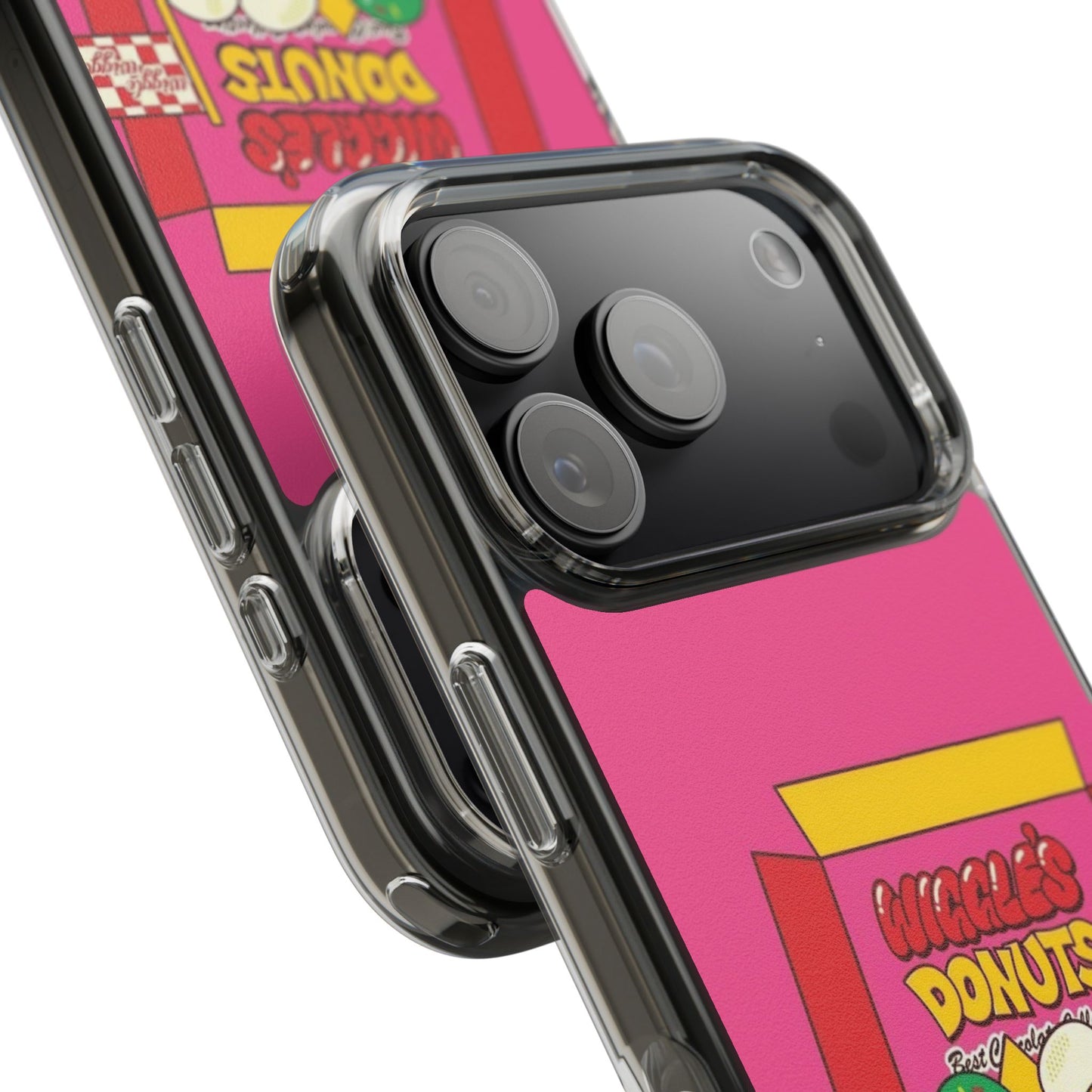 Donut Box Cute Phone Case — Clear Impact‑Resistant iPhone Cover with Smiling Donuts