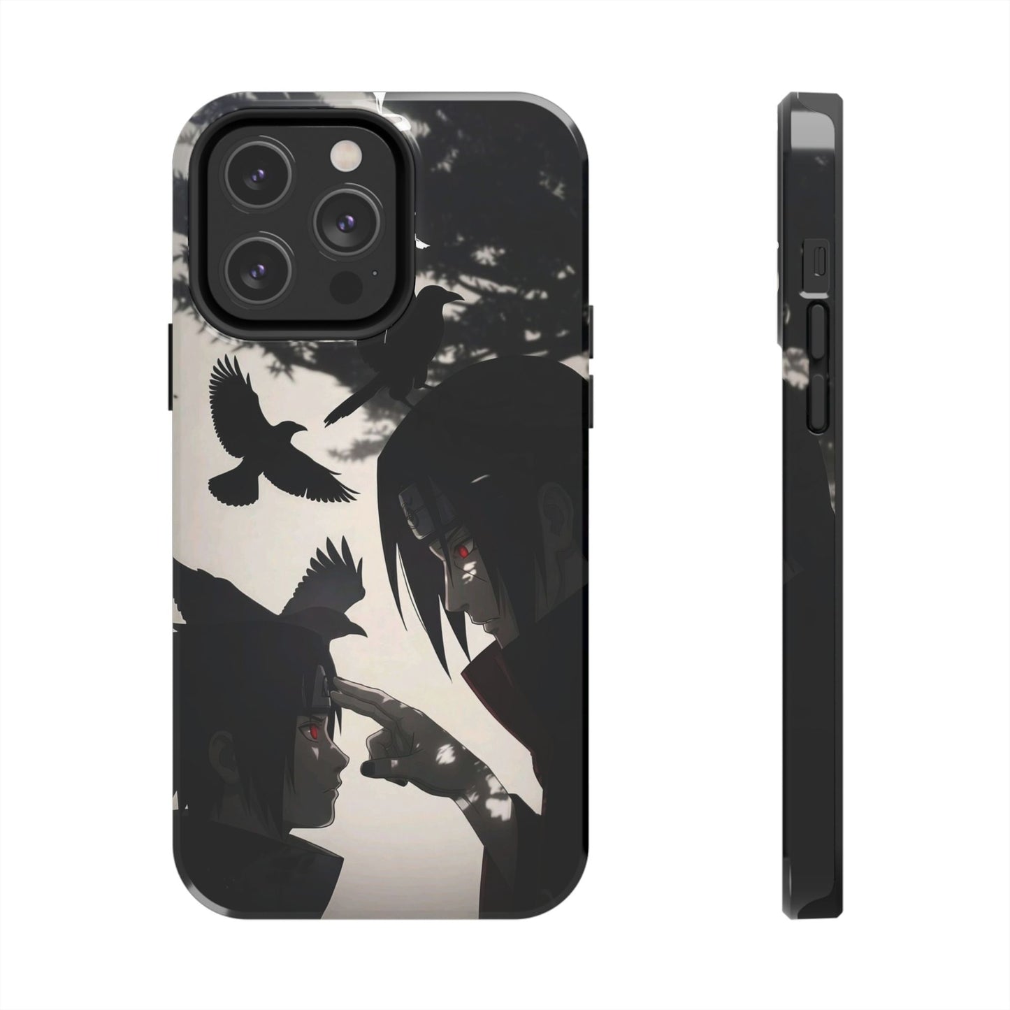 Anime Raven Silhouette Phone Case — Dark Red Eye Tough Protective Case
