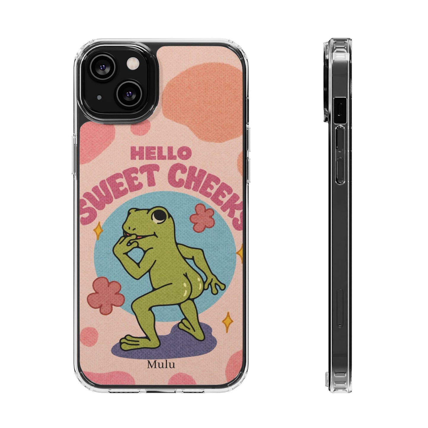 Clear Impact Phone Case — "Hello Sweet Cheeks" Retro Frog Design