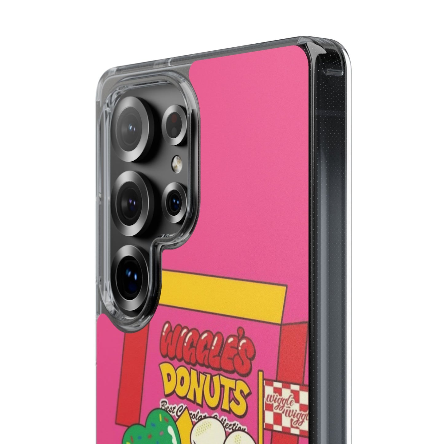 Donut Box Cute Phone Case — Clear Impact‑Resistant iPhone Cover with Smiling Donuts