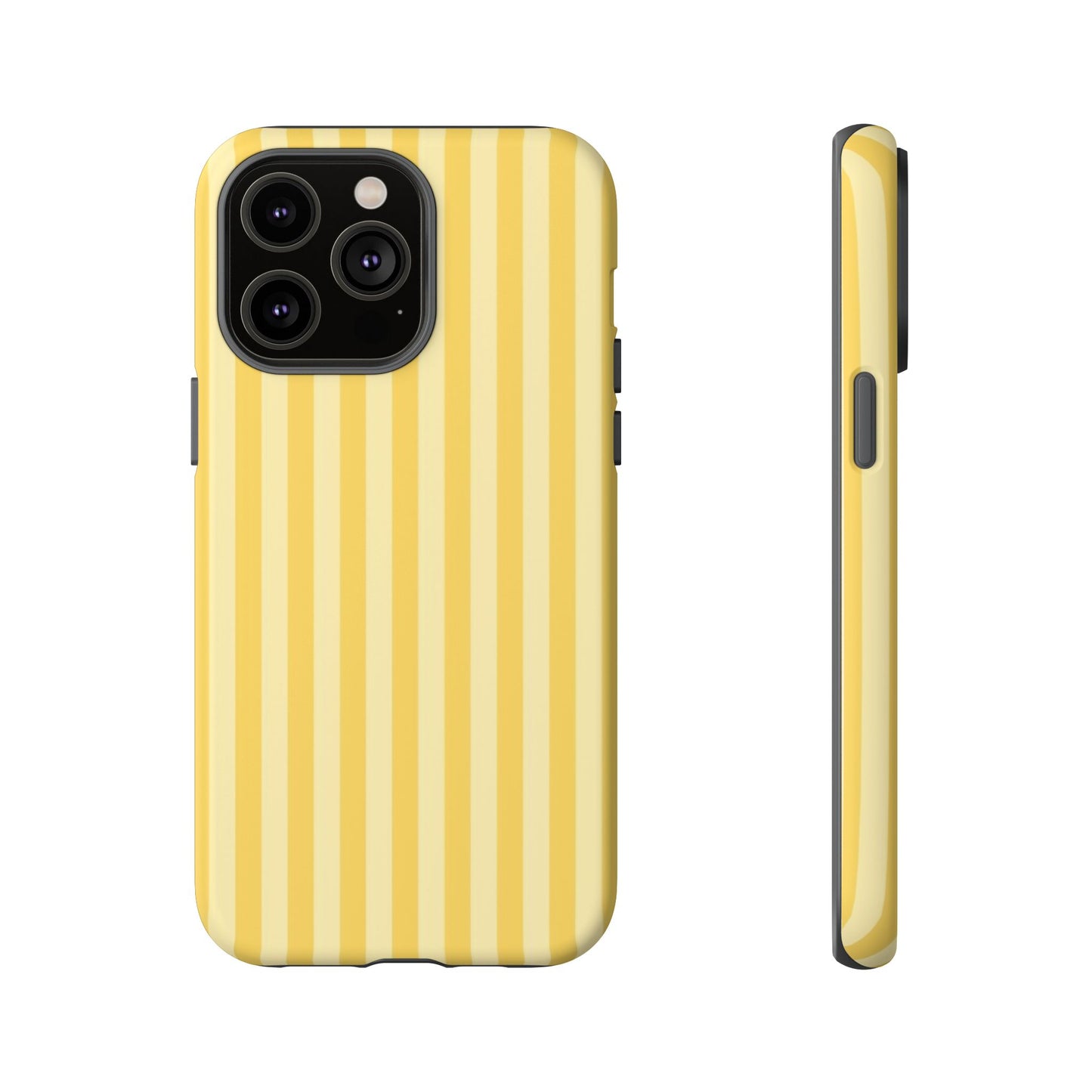 Yellow Stripe Tough Phone Case — Durable Protective iPhone Cover