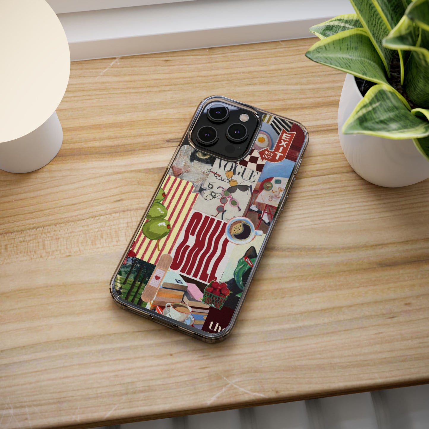 Collage Vintage Aesthetic Clear Impact-Resistant Phone Case