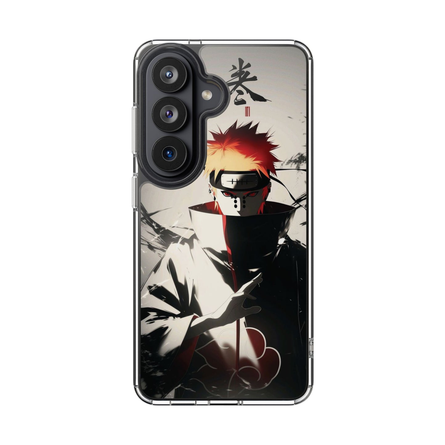 Clear Impact-Resistant Phone Case — Anime Akatsuki Shadow Design