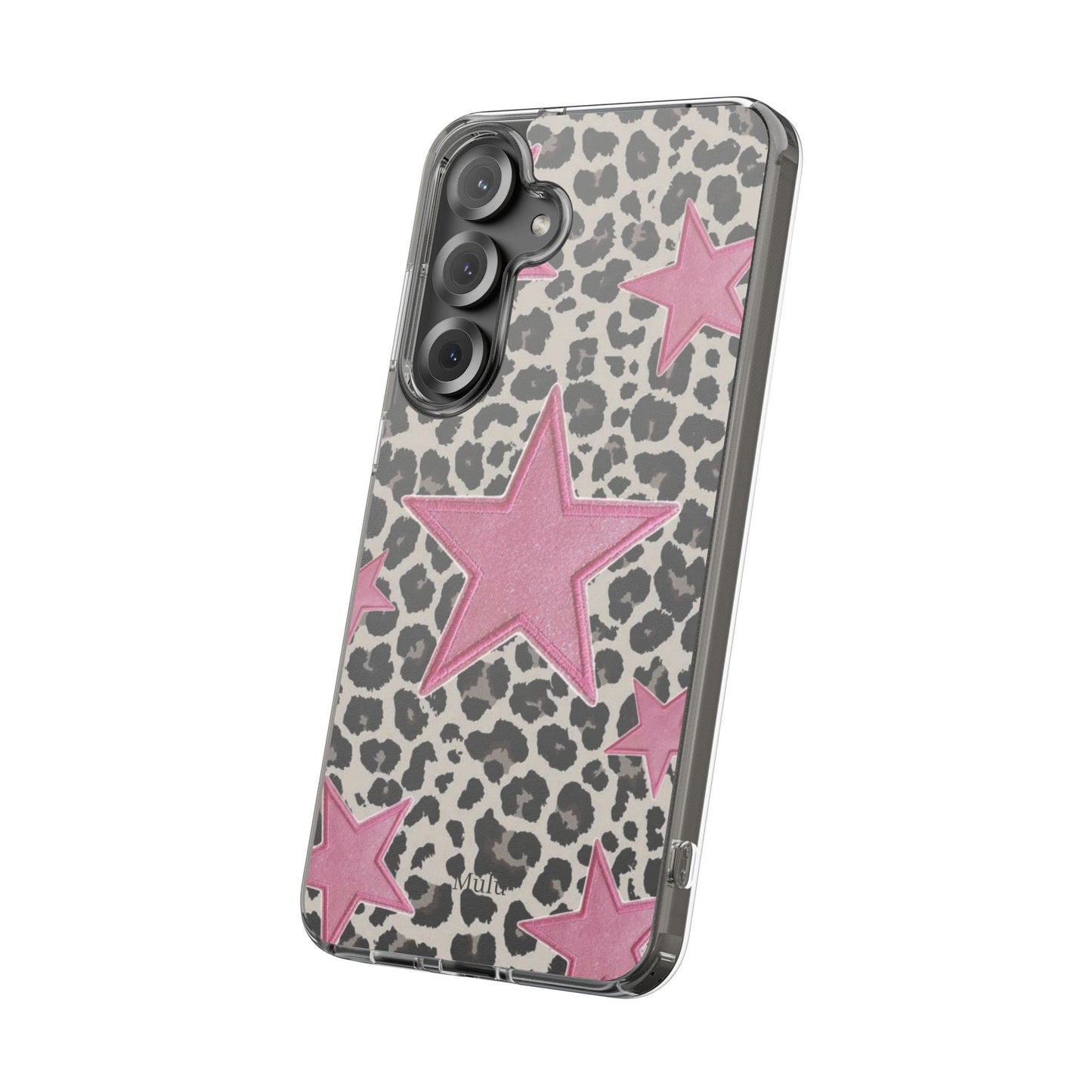 Pink Star Leopard Clear Impact Phone Case