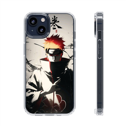 Clear Impact-Resistant Phone Case — Anime Akatsuki Shadow Design