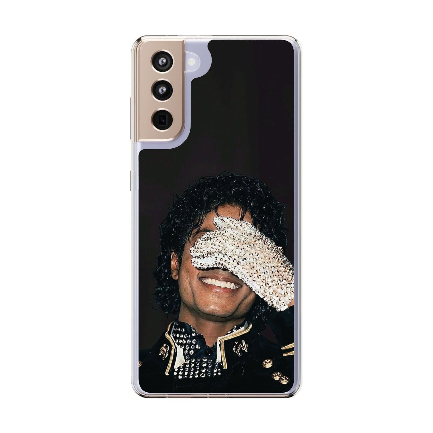 Michael Jackson Smiling Portrait Clear Phone Case — Retro Pop Icon Design