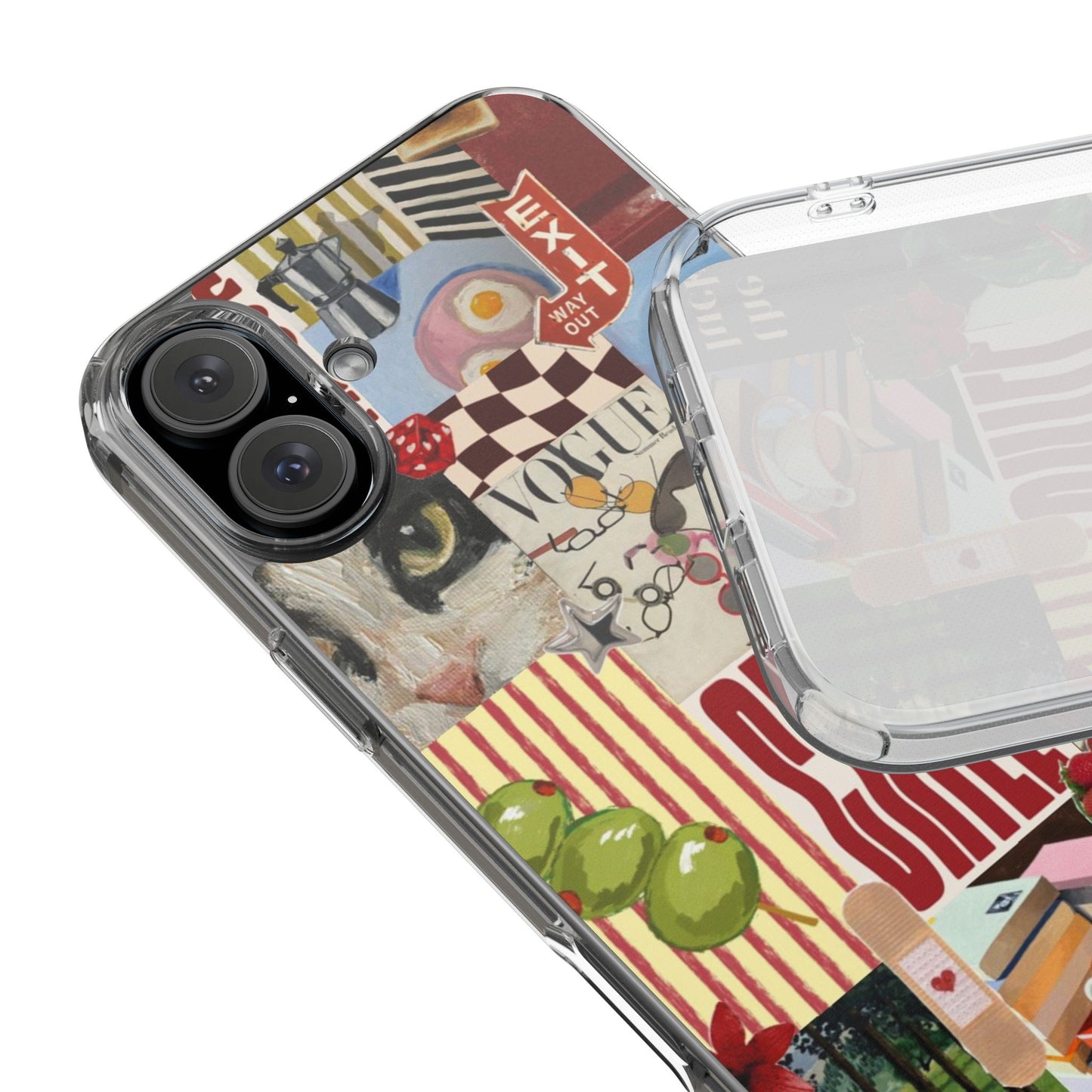 Collage Vintage Aesthetic Clear Impact-Resistant Phone Case