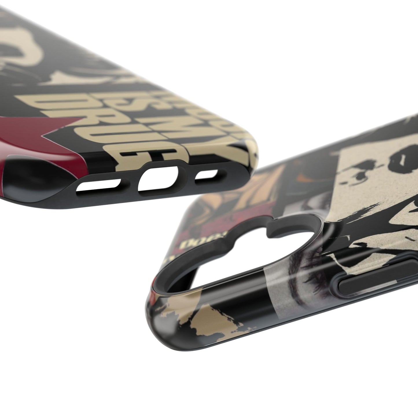 Magnetic Impact Phone Case — Retro Pop Art "Music Is My Drug" Design
