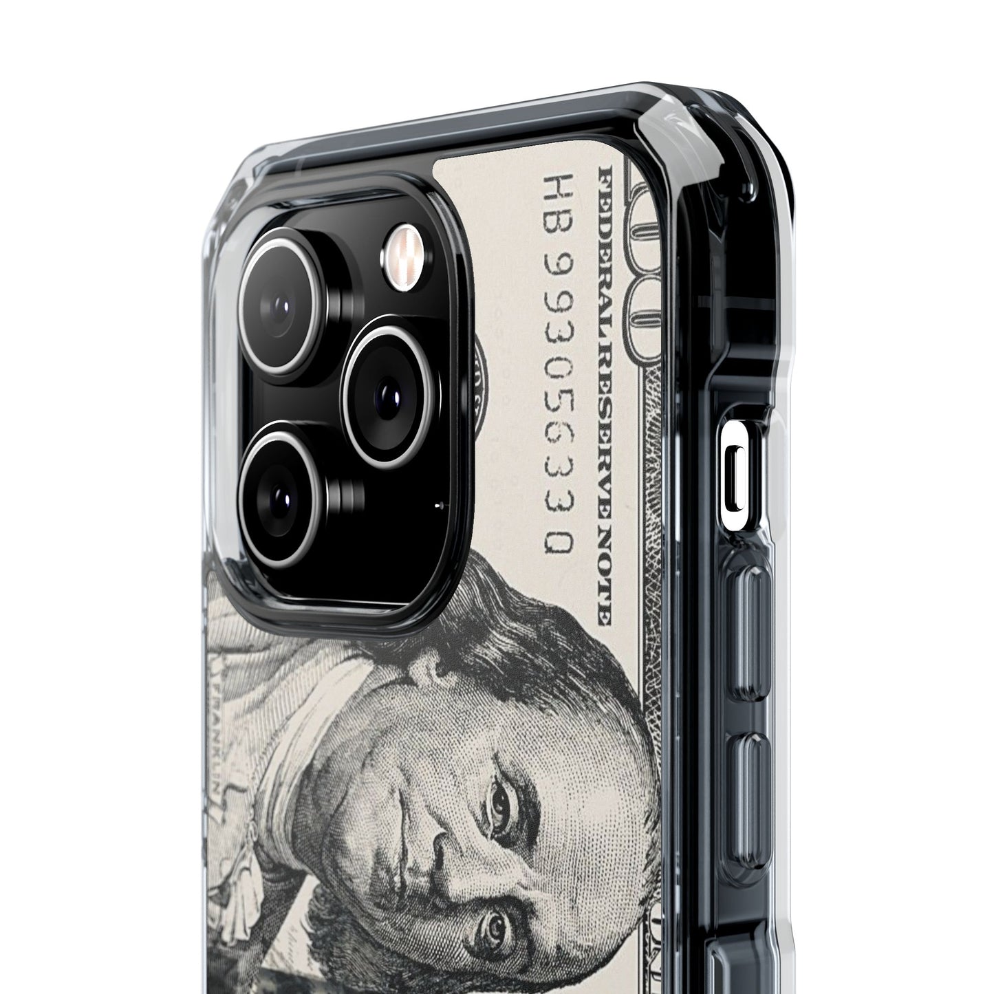 Clear Magnetic Phone Case — Hundred Dollar Bill Design