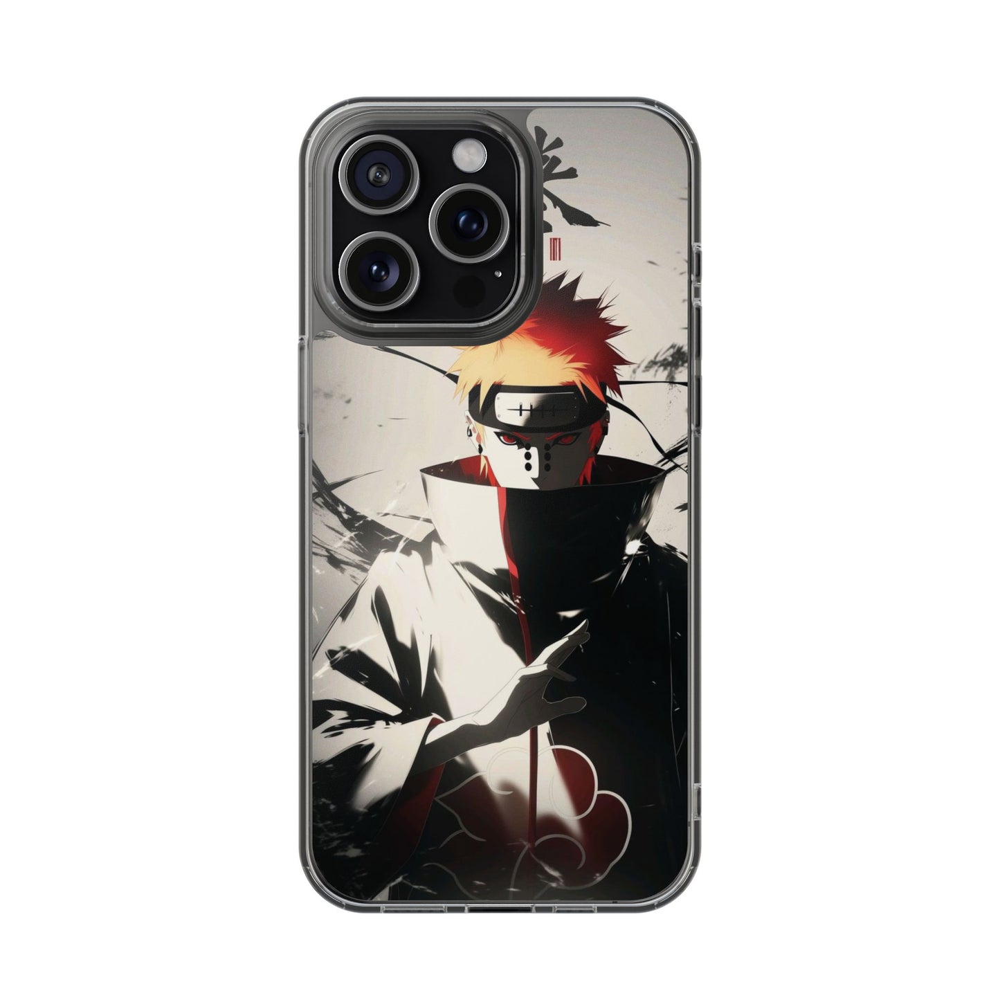 Clear Impact-Resistant Phone Case — Anime Akatsuki Shadow Design