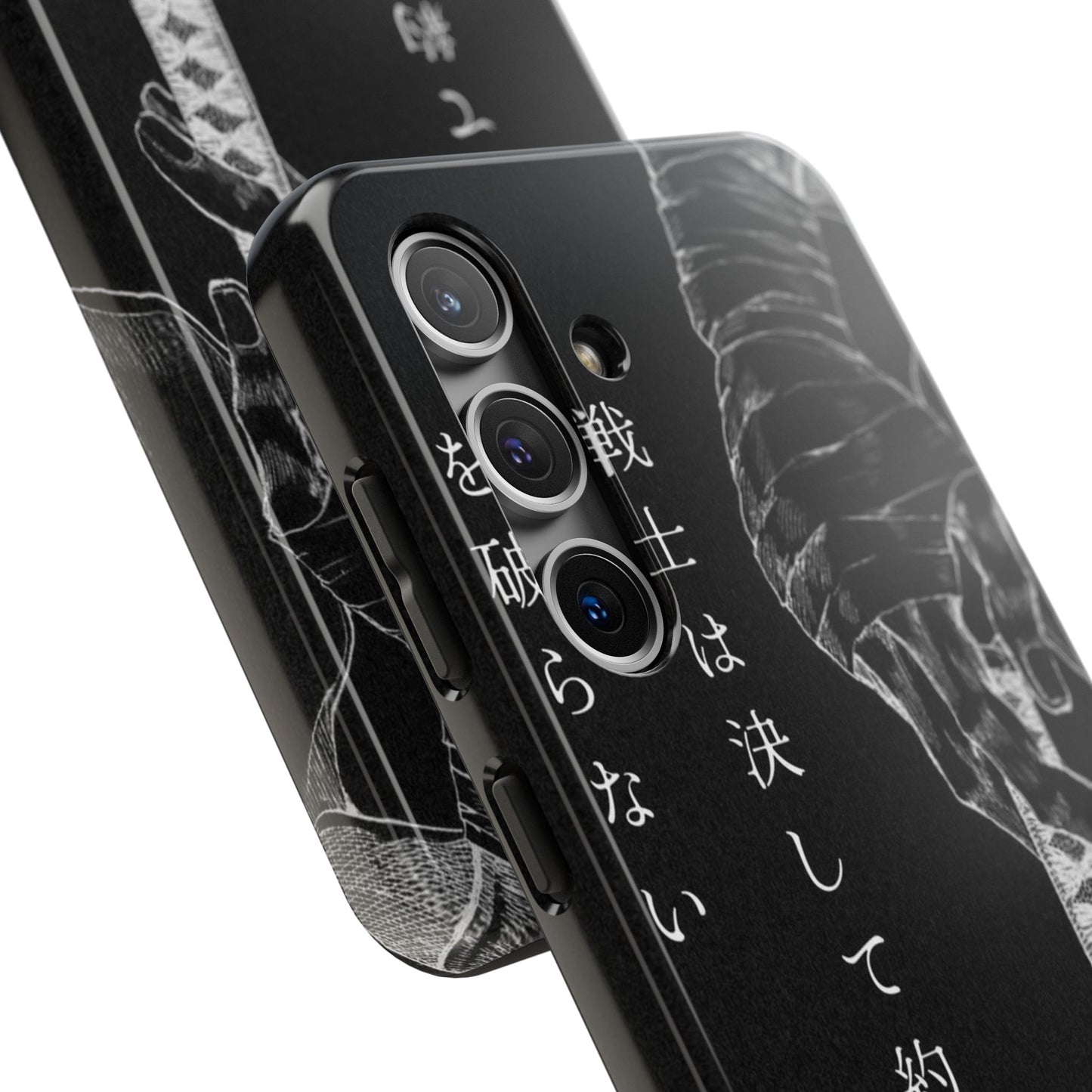 Samurai Vow Tough Phone Case — Black Katana Design with Japanese Text