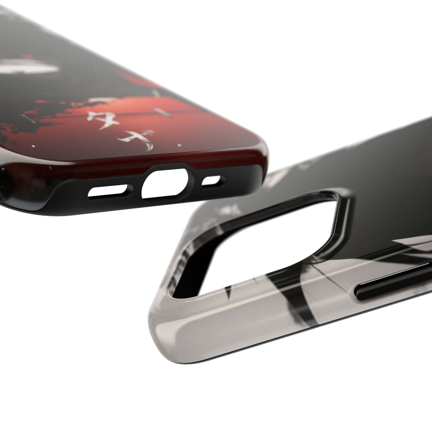 Anime Dark Ninja Phone Case — Red Eye Silhouette Tough Phone Case