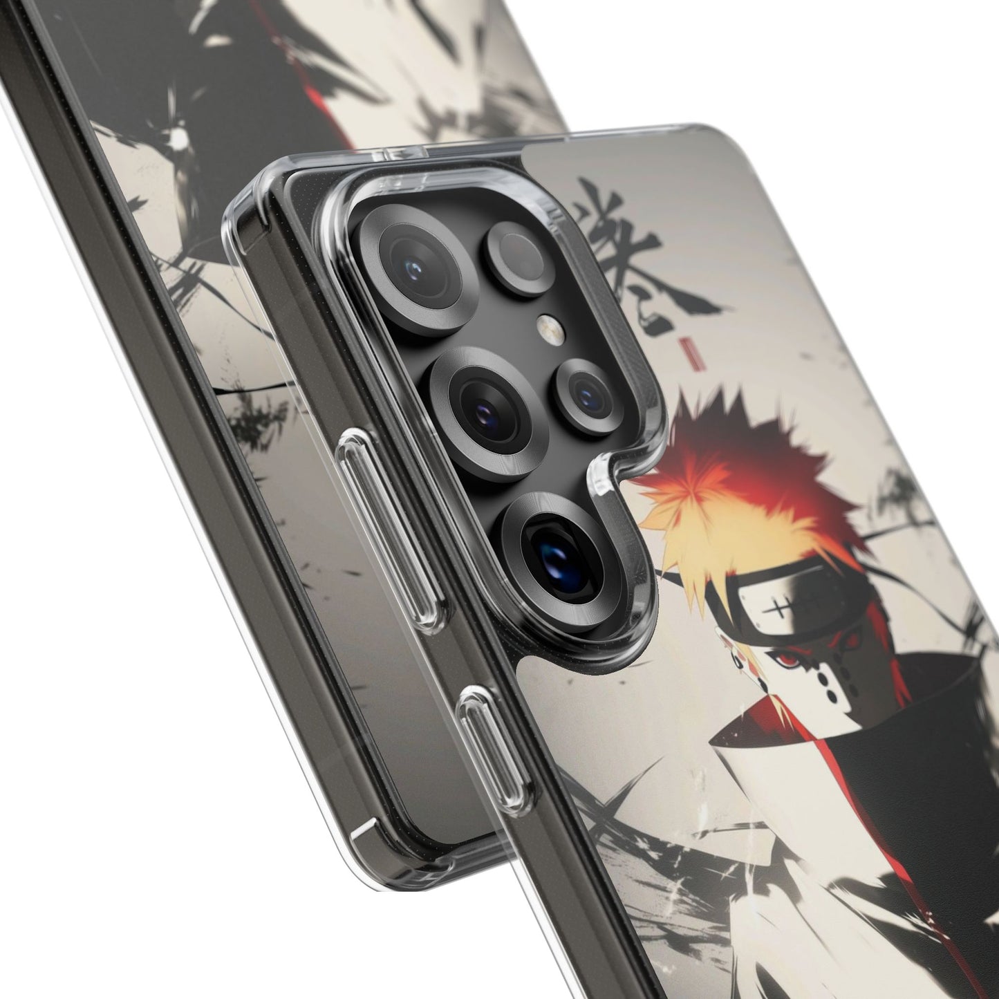 Clear Impact-Resistant Phone Case — Anime Akatsuki Shadow Design