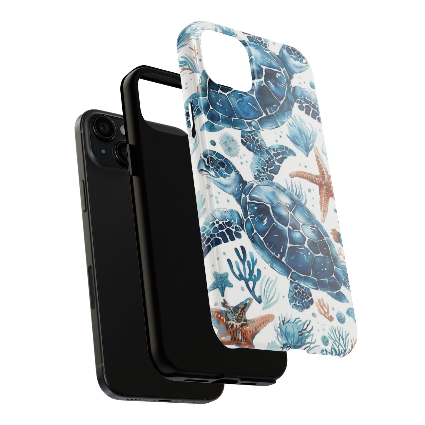 Sea Turtle Tough Phone Case — Blue Ocean Marine Life Protective Cover