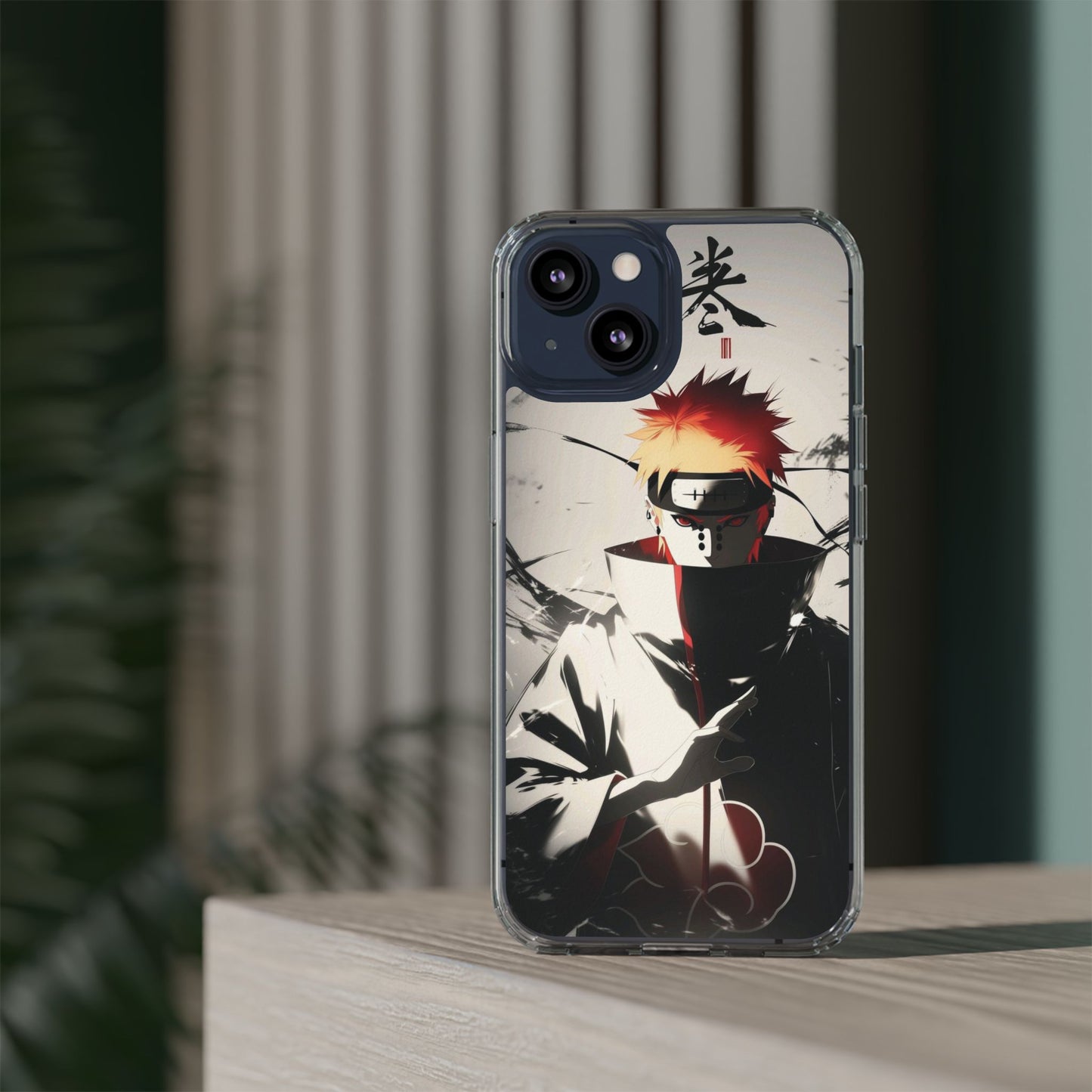 Clear Impact-Resistant Phone Case — Anime Akatsuki Shadow Design
