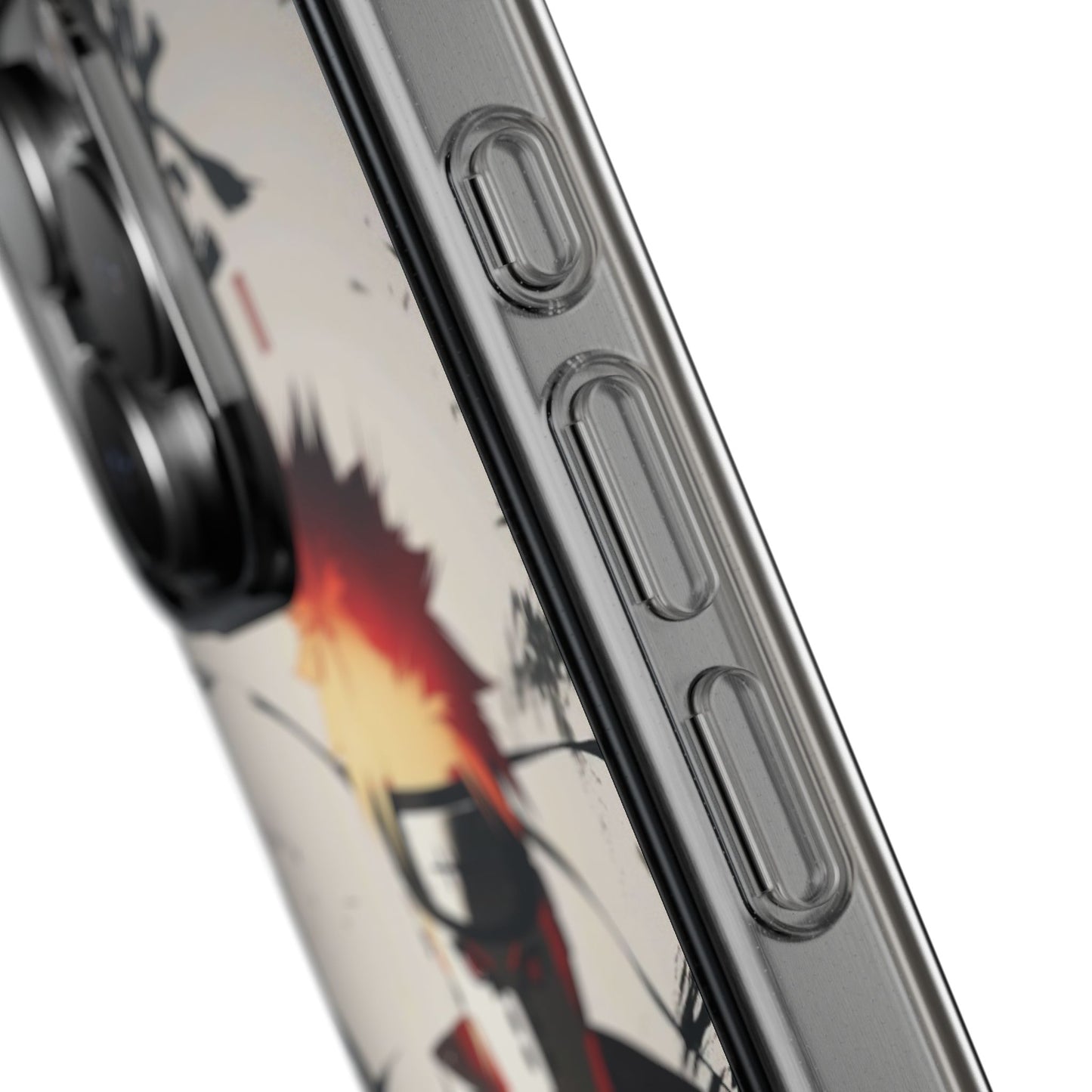 Clear Impact-Resistant Phone Case — Anime Akatsuki Shadow Design