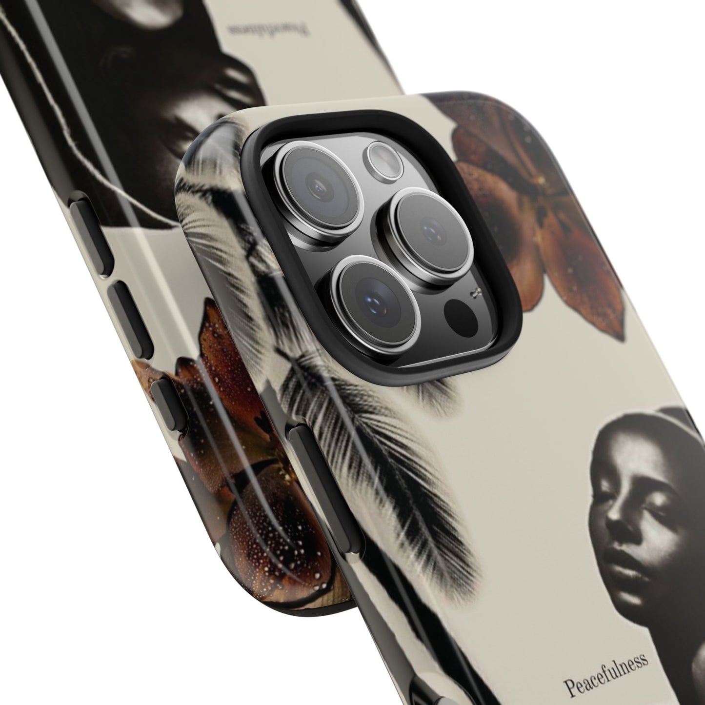 Tough Phone Case — "Peacefulness" Artistic Black Woman Floral Design