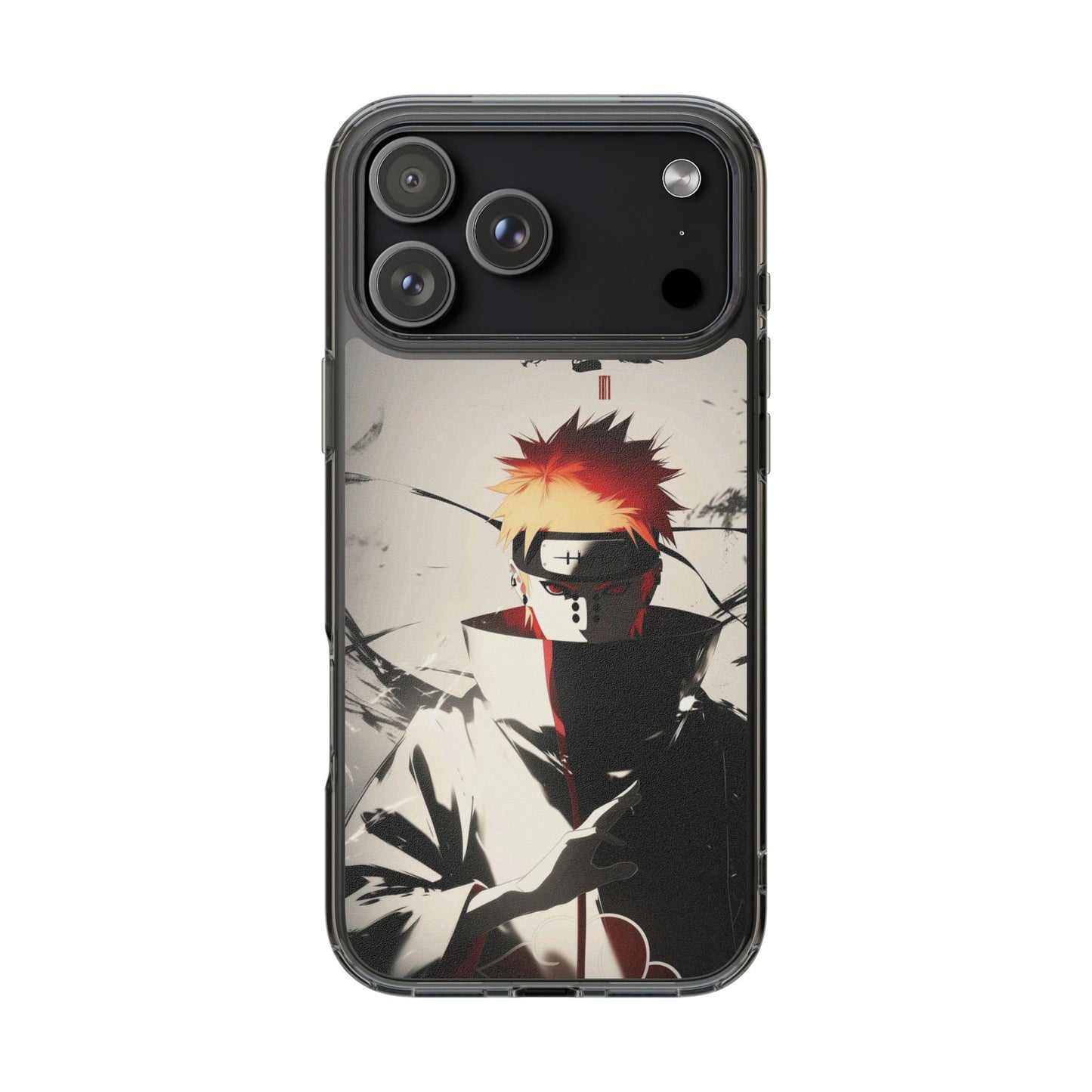 Clear Impact-Resistant Phone Case — Anime Akatsuki Shadow Design