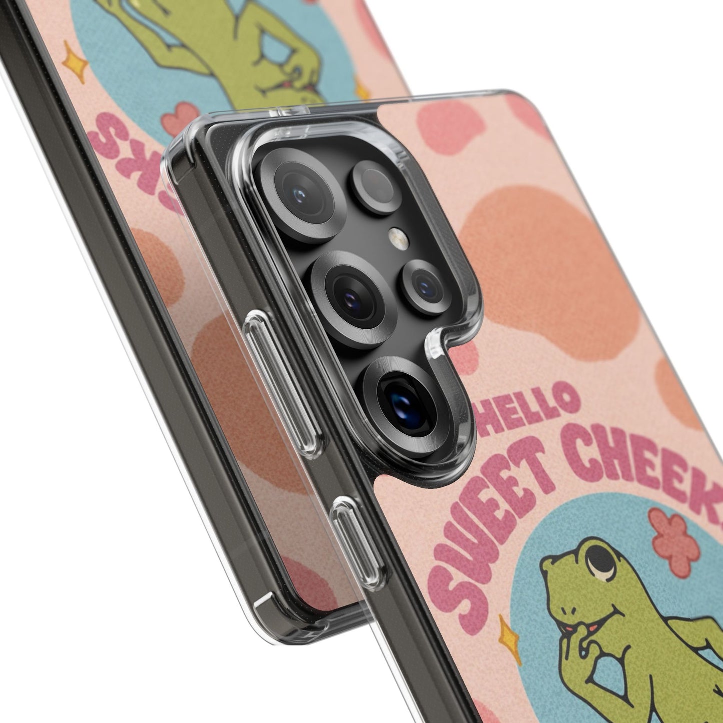 Clear Impact Phone Case — "Hello Sweet Cheeks" Retro Frog Design