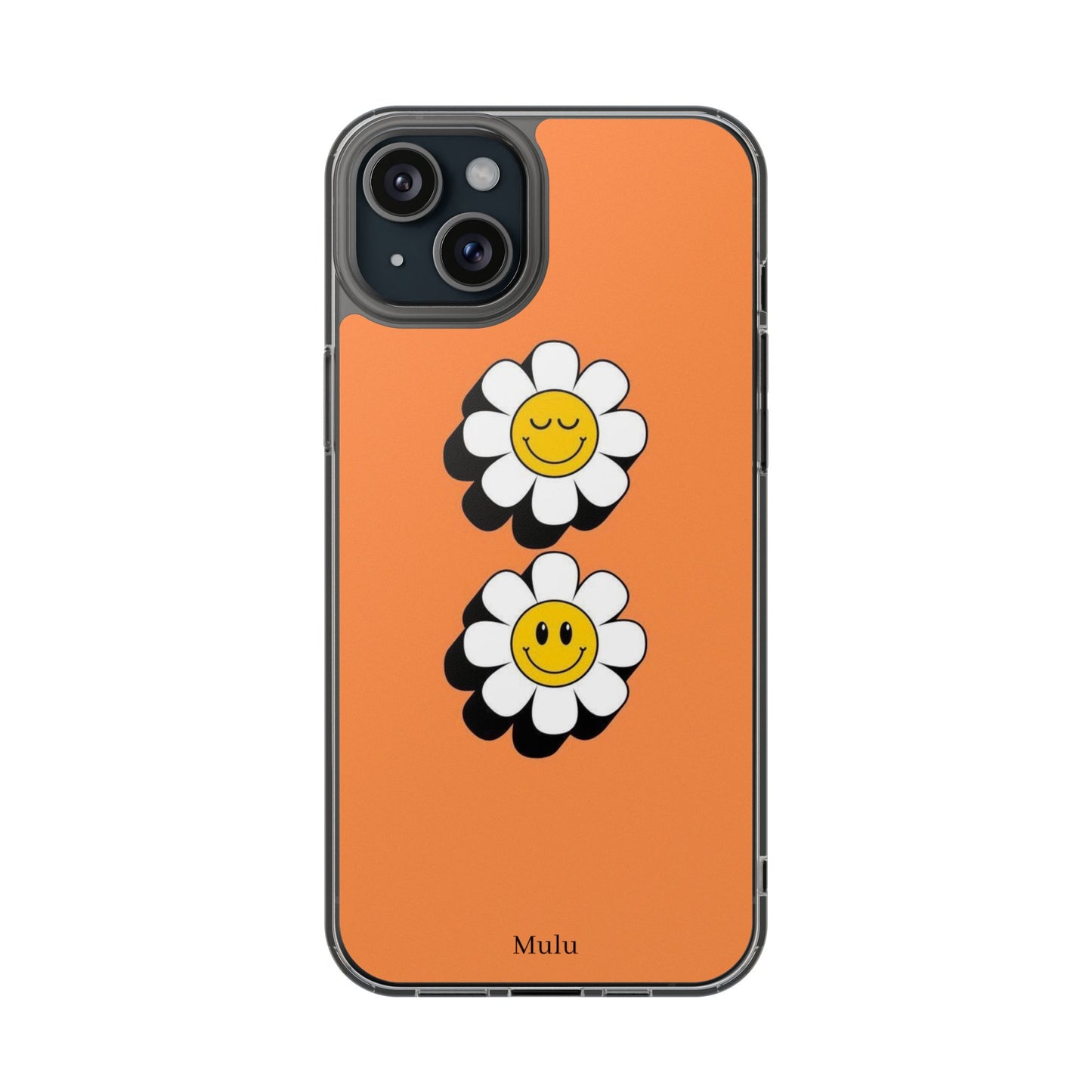 Phone Case — Orange Smiley Daisy Clear Impact‑Resistant Case