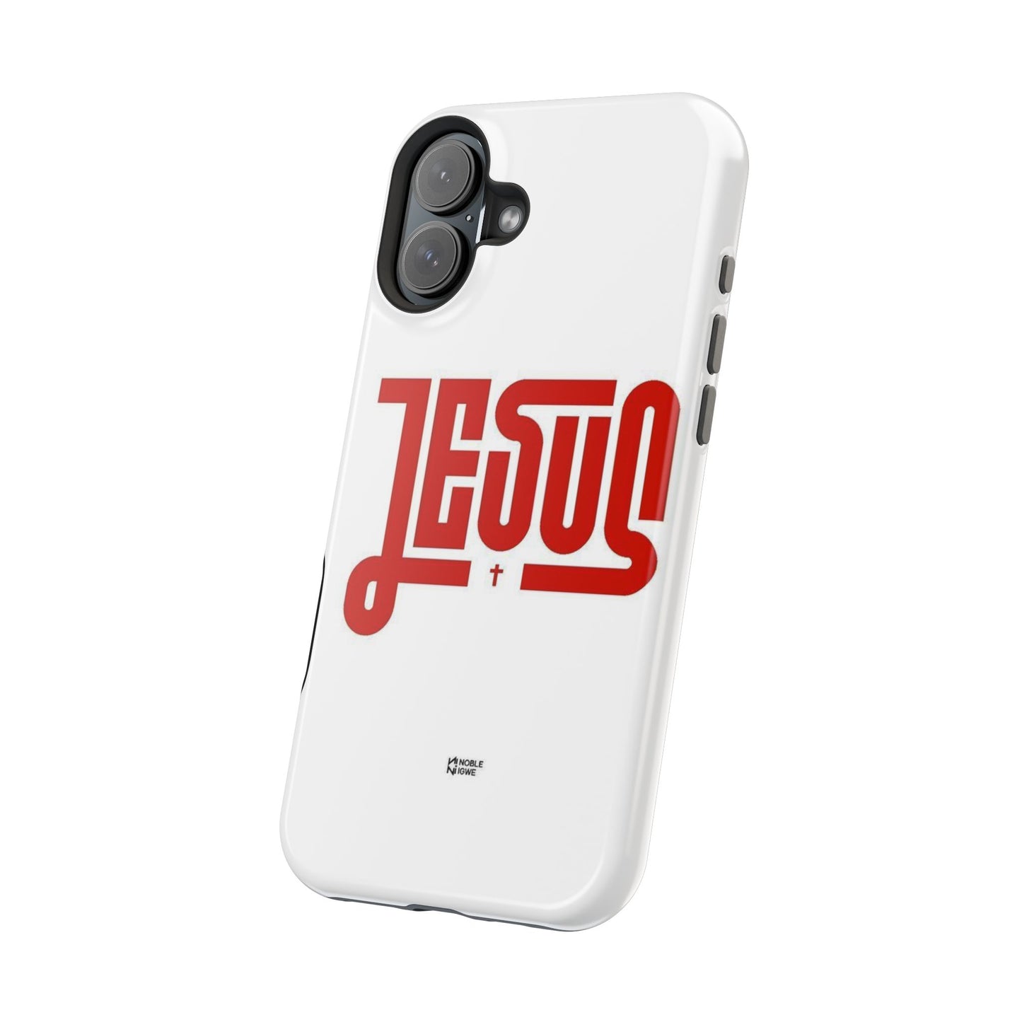 Jesus Magnetic Impact‑Resistant Phone Case — Bold Red Script Christian iPhone Cover