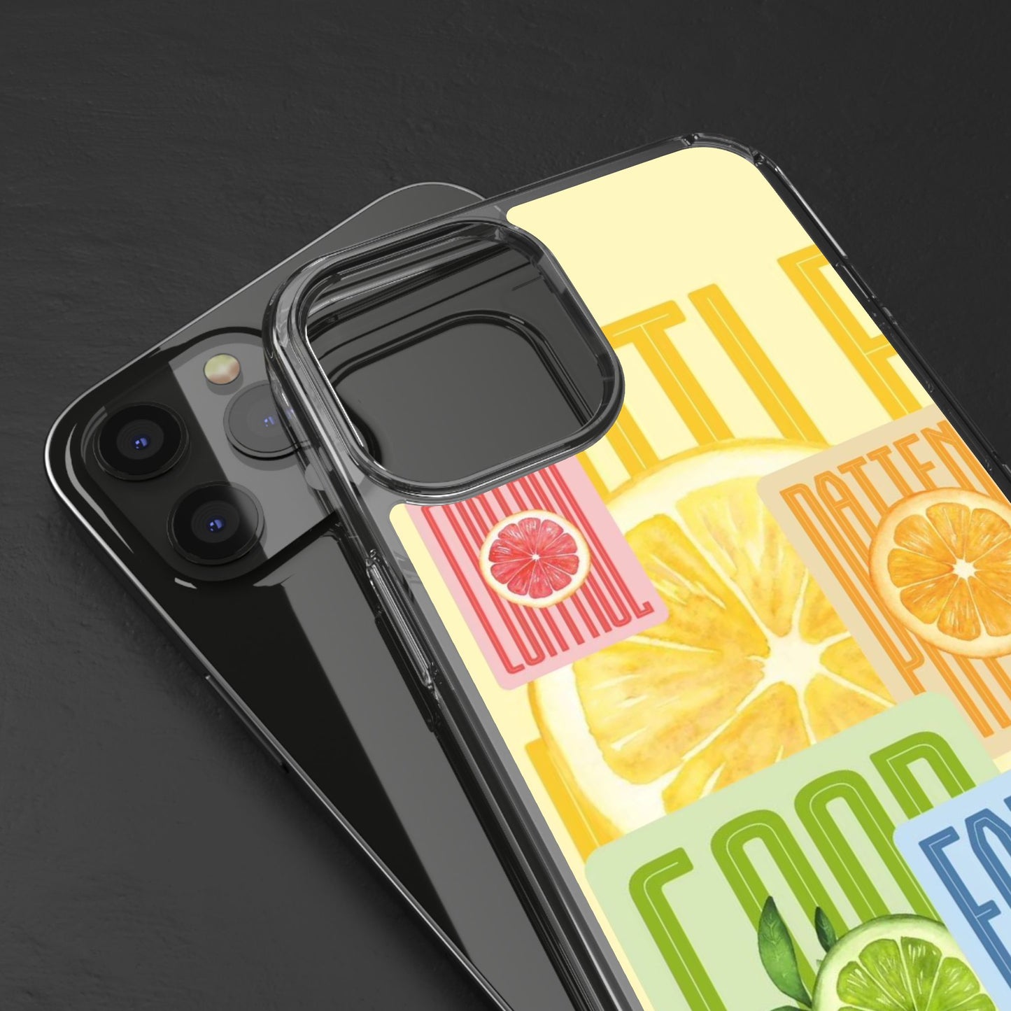 Clear Phone Case — Citrus Fruit Typography "Good Faith" Design