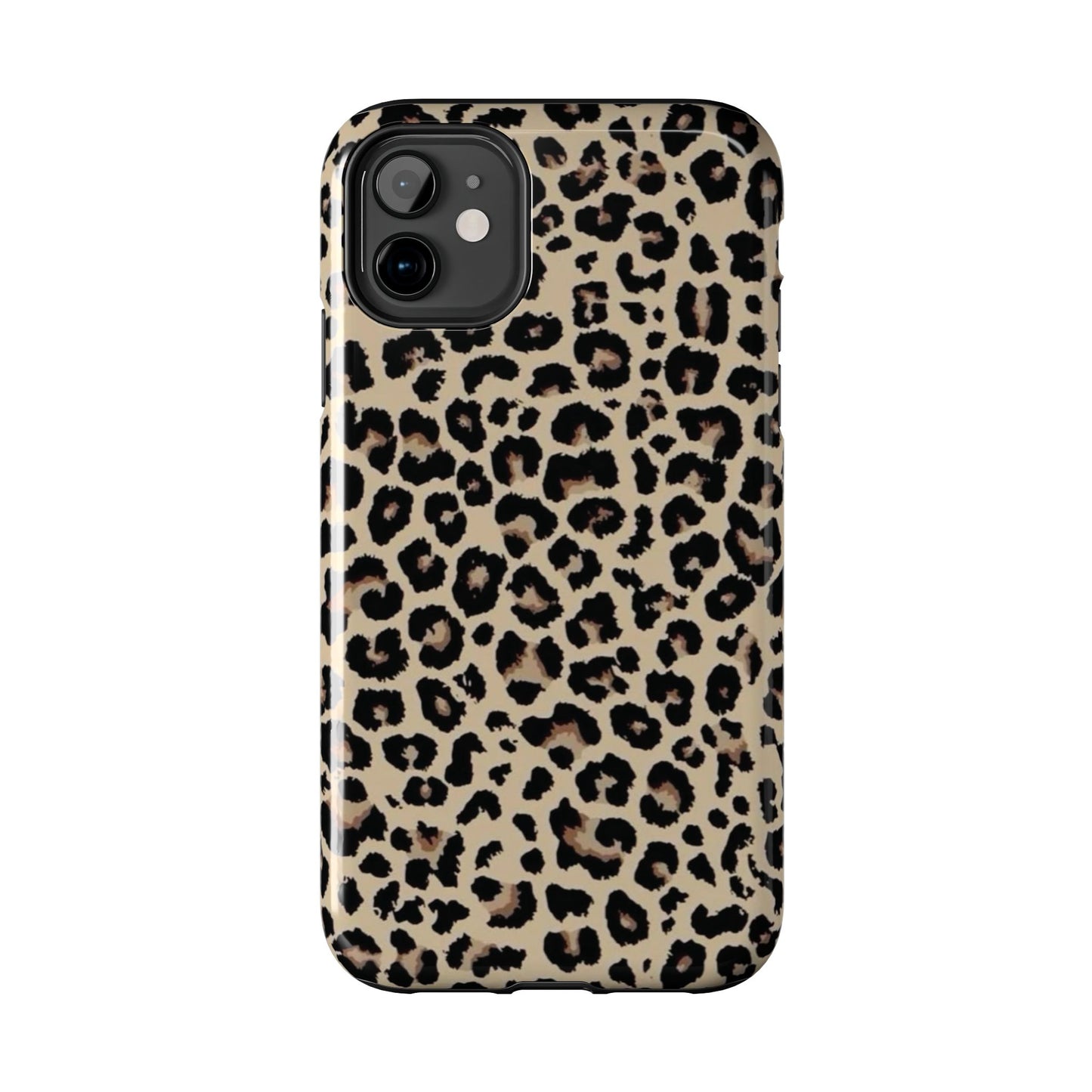 Leopard Print Tough Phone Case — Durable Protective iPhone Cover