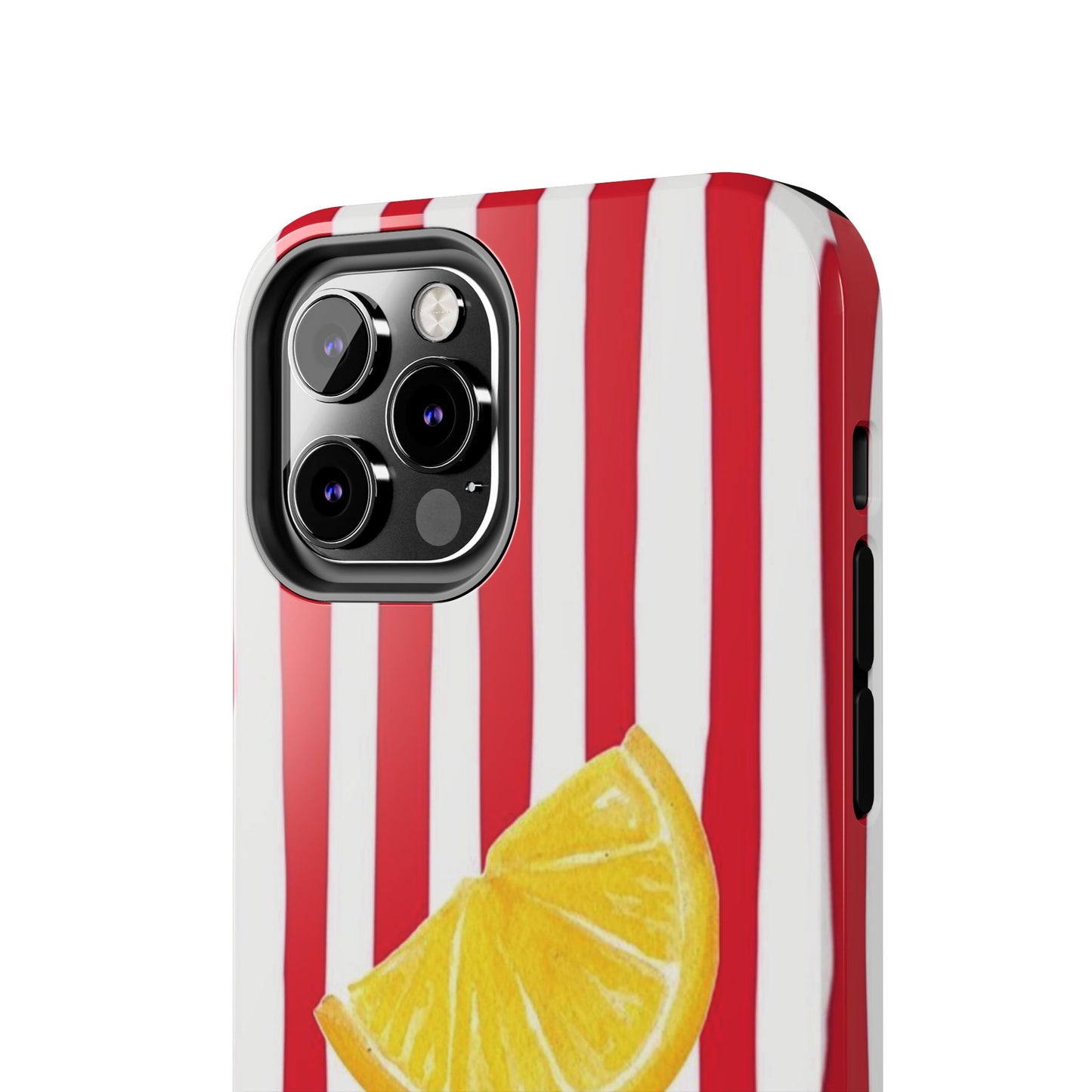 Lemon Slice Red & White Stripe Tough Phone Case