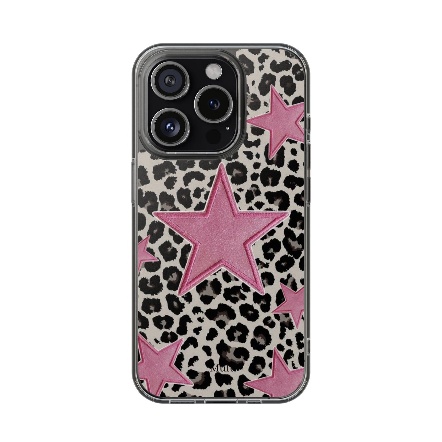 Pink Star Leopard Clear Impact Phone Case