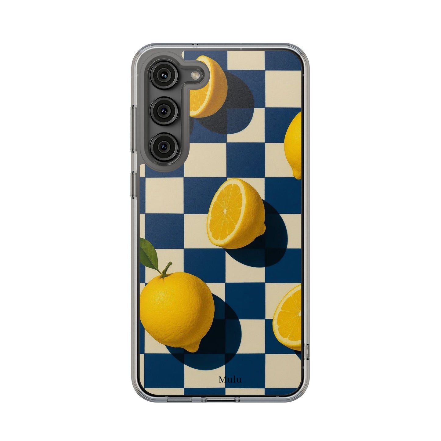 Clear Impact-Resistant Case — Retro Checkered Lemons Phone Case