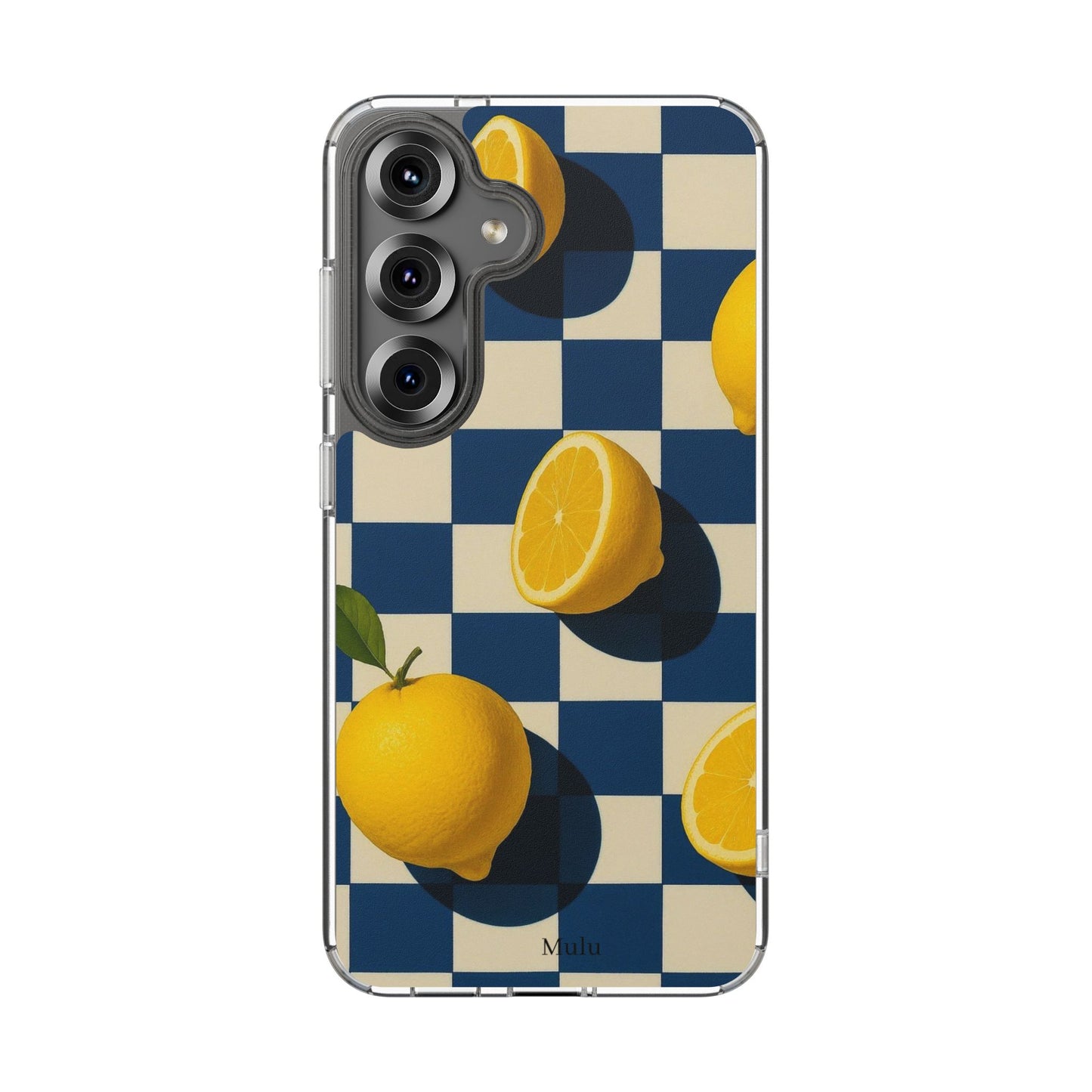 Clear Impact-Resistant Case — Retro Checkered Lemons Phone Case