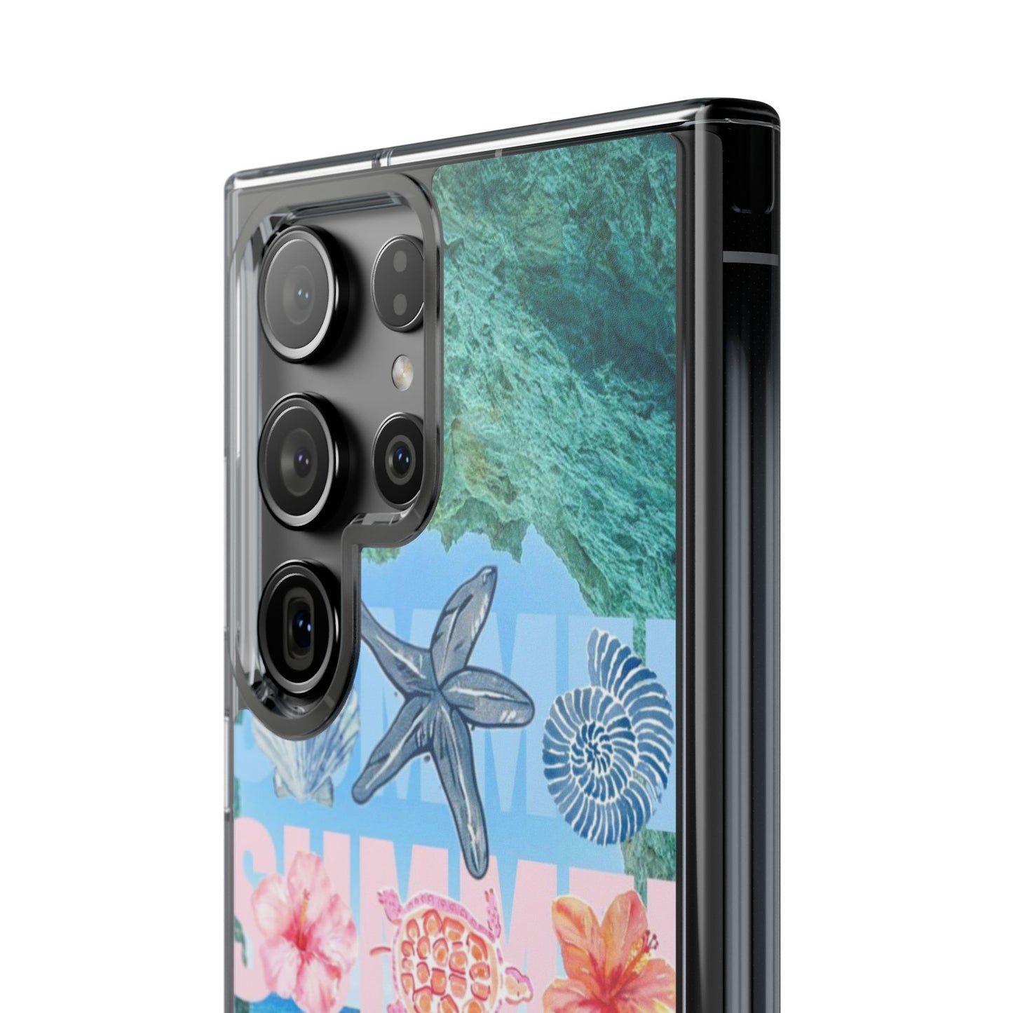 Clear Summer Beach Phone Case — Impact‑Resistant Tropical Design