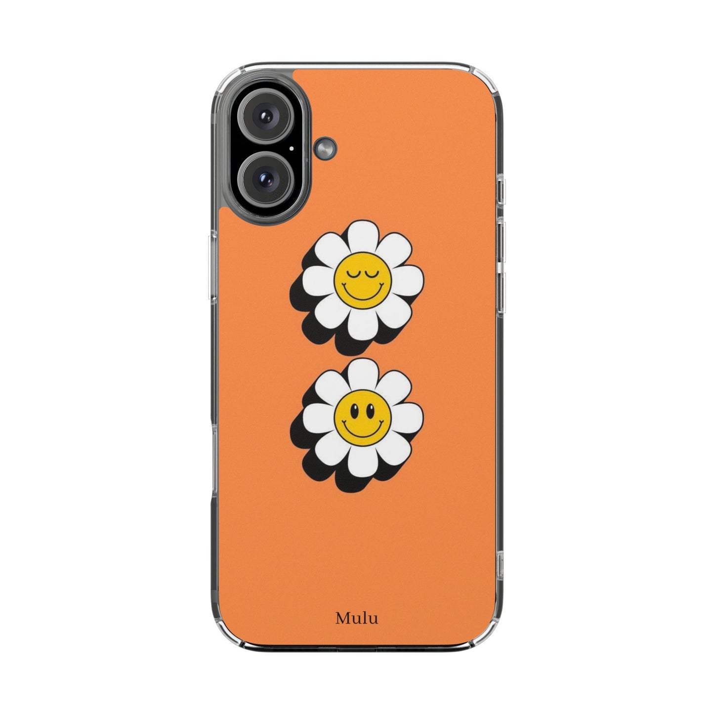 Phone Case — Orange Smiley Daisy Clear Impact‑Resistant Case