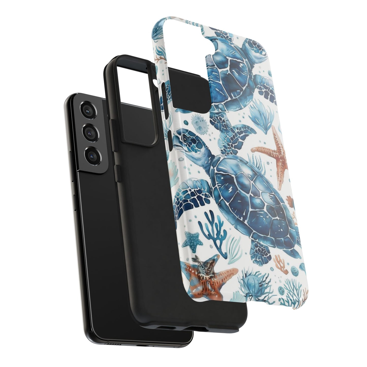 Sea Turtle Tough Phone Case — Blue Ocean Marine Life Protective Cover