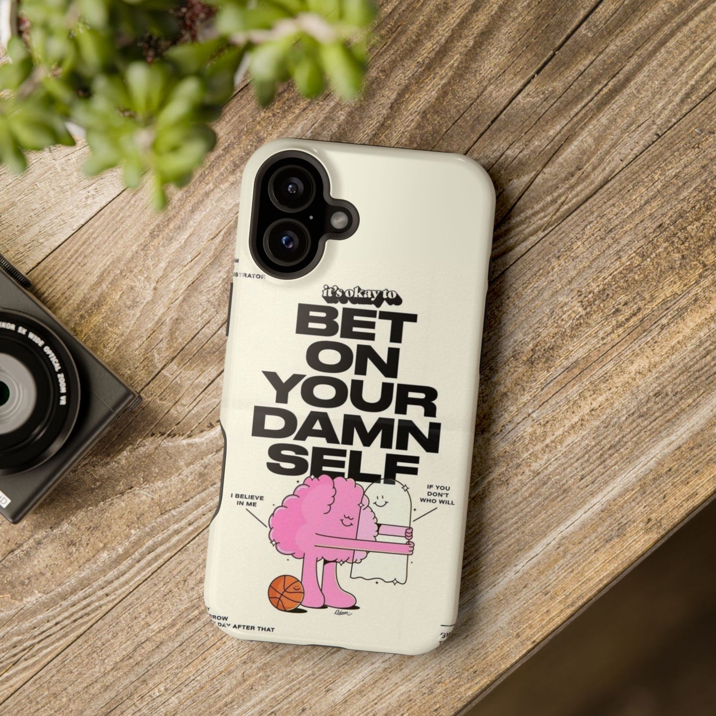 Magnetic Impact-Resistant Case — "Bet On Your Damn Self" Motivational Phone Cover