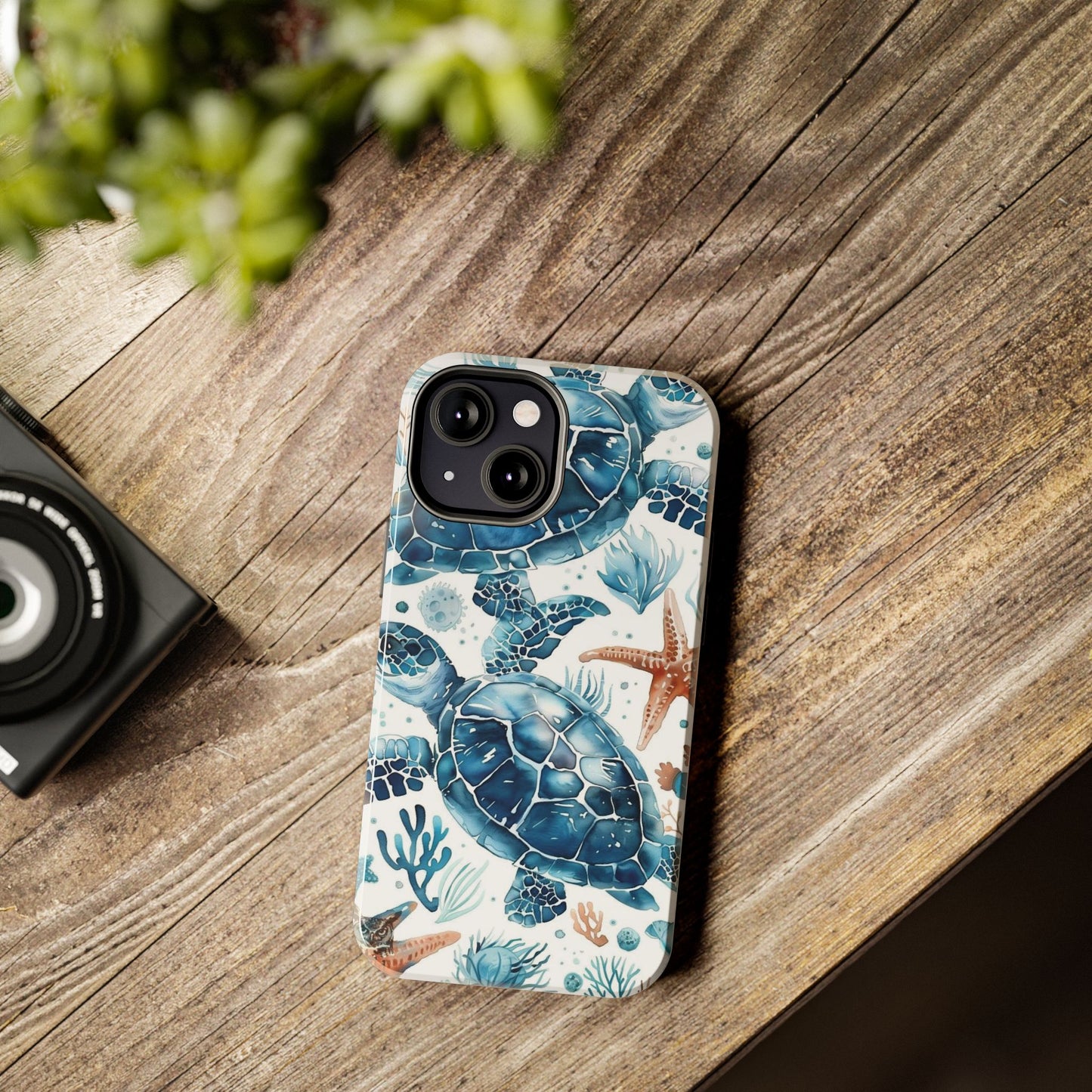 Sea Turtle Tough Phone Case — Blue Ocean Marine Life Protective Cover