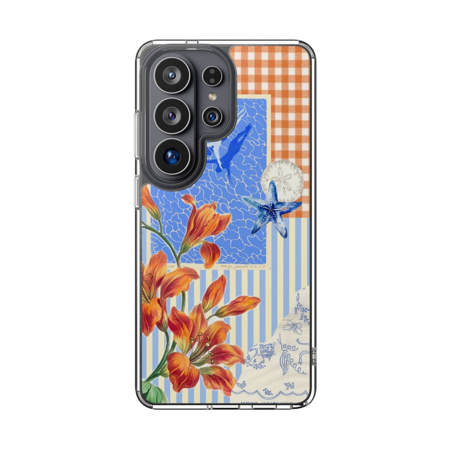 Floral Patchwork Clear Impact-Resistant Phone Case