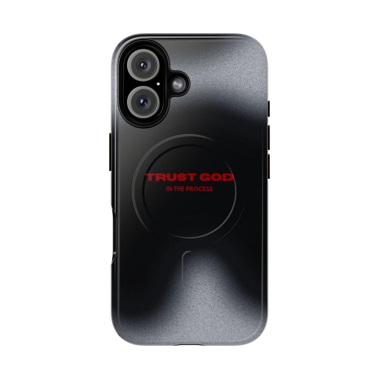 MagSafe Phone Case — "Trust God in the Process" Black Magnetic Tough Case