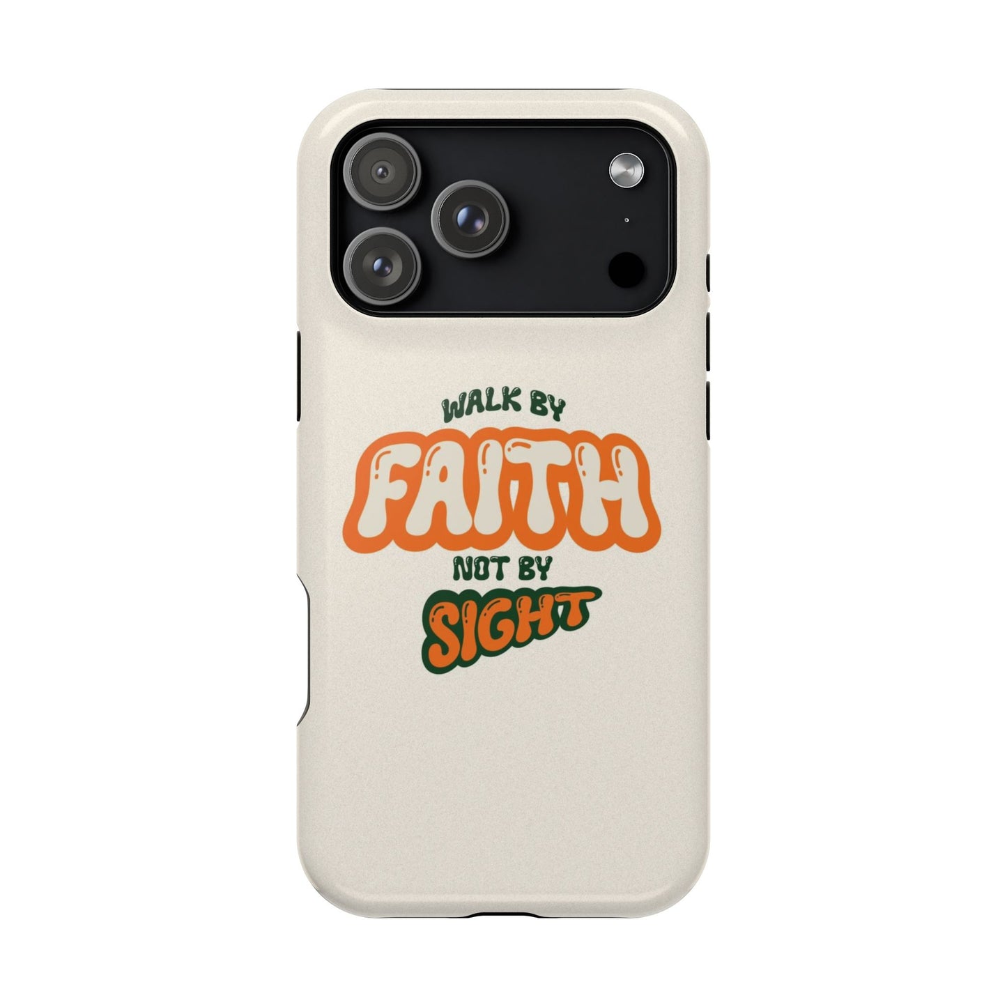 Magnetic Impact-Resistant Case — "Walk by Faith Not by Sight" Inspirational Phone Cover