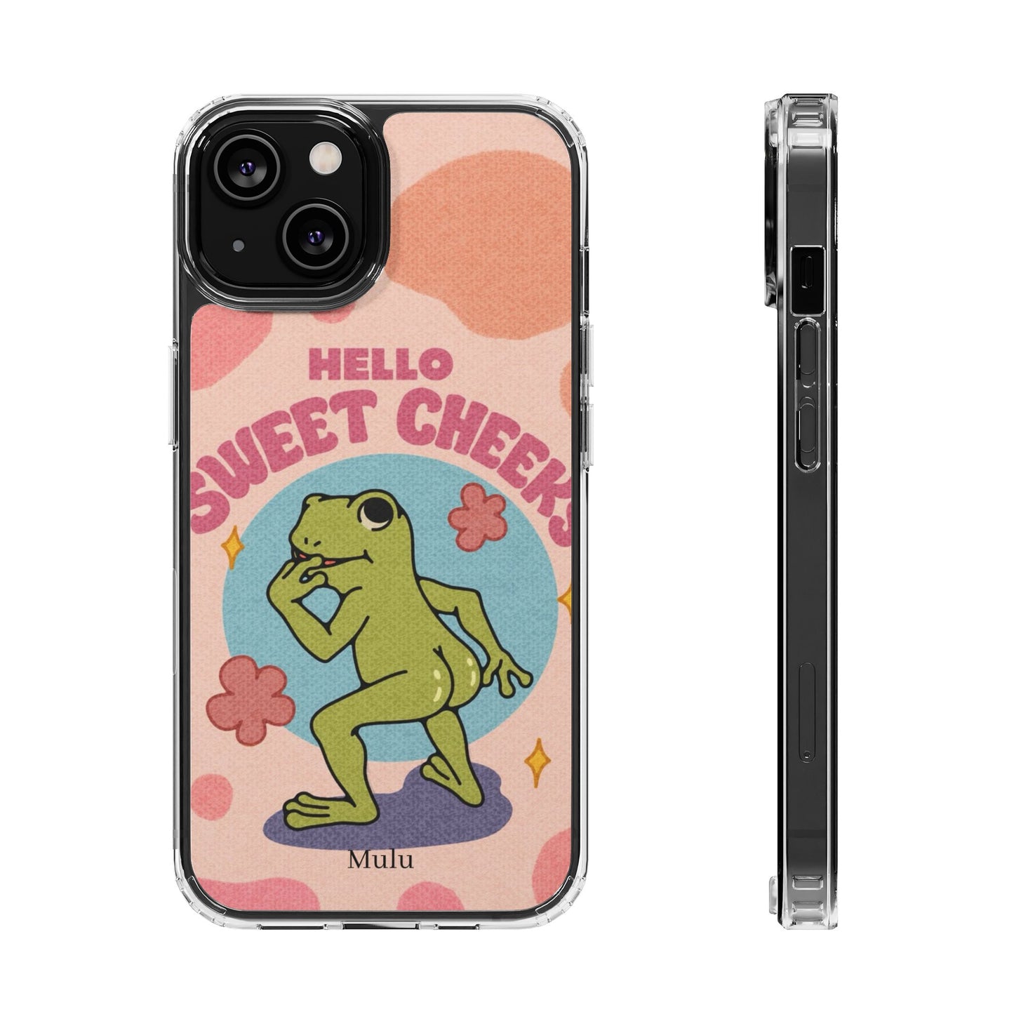 Clear Impact Phone Case — "Hello Sweet Cheeks" Retro Frog Design