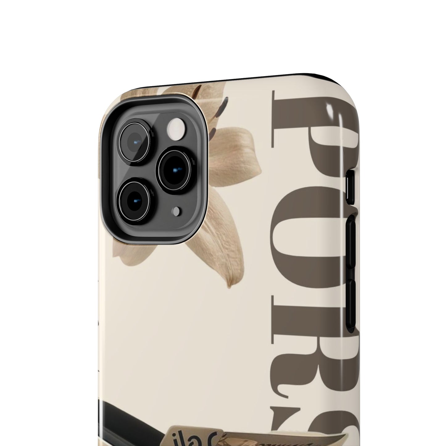 Tough Phone Case — Beige Sports Car Design with 'Tourist' Typography