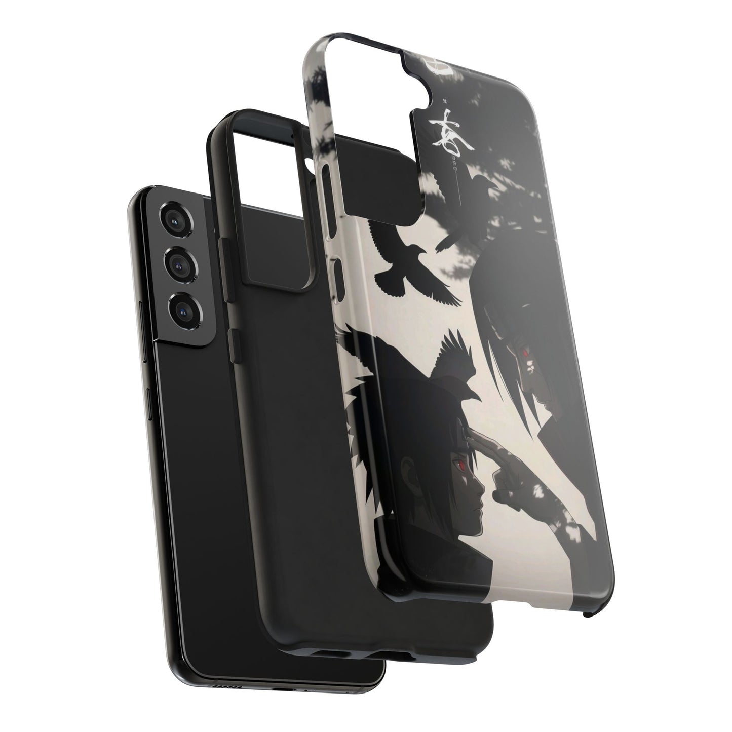 Anime Raven Silhouette Phone Case — Dark Red Eye Tough Protective Case