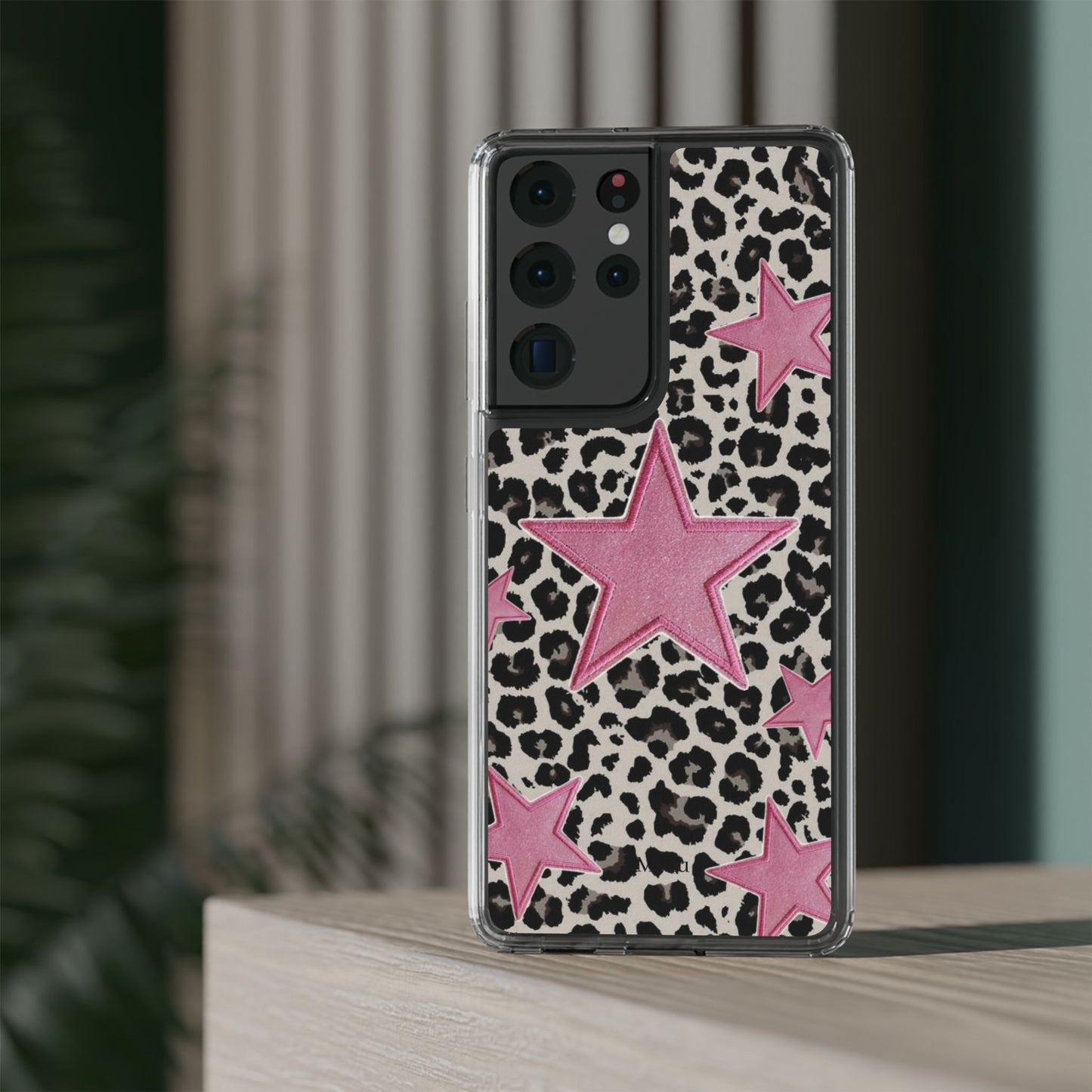 Pink Star Leopard Clear Impact Phone Case