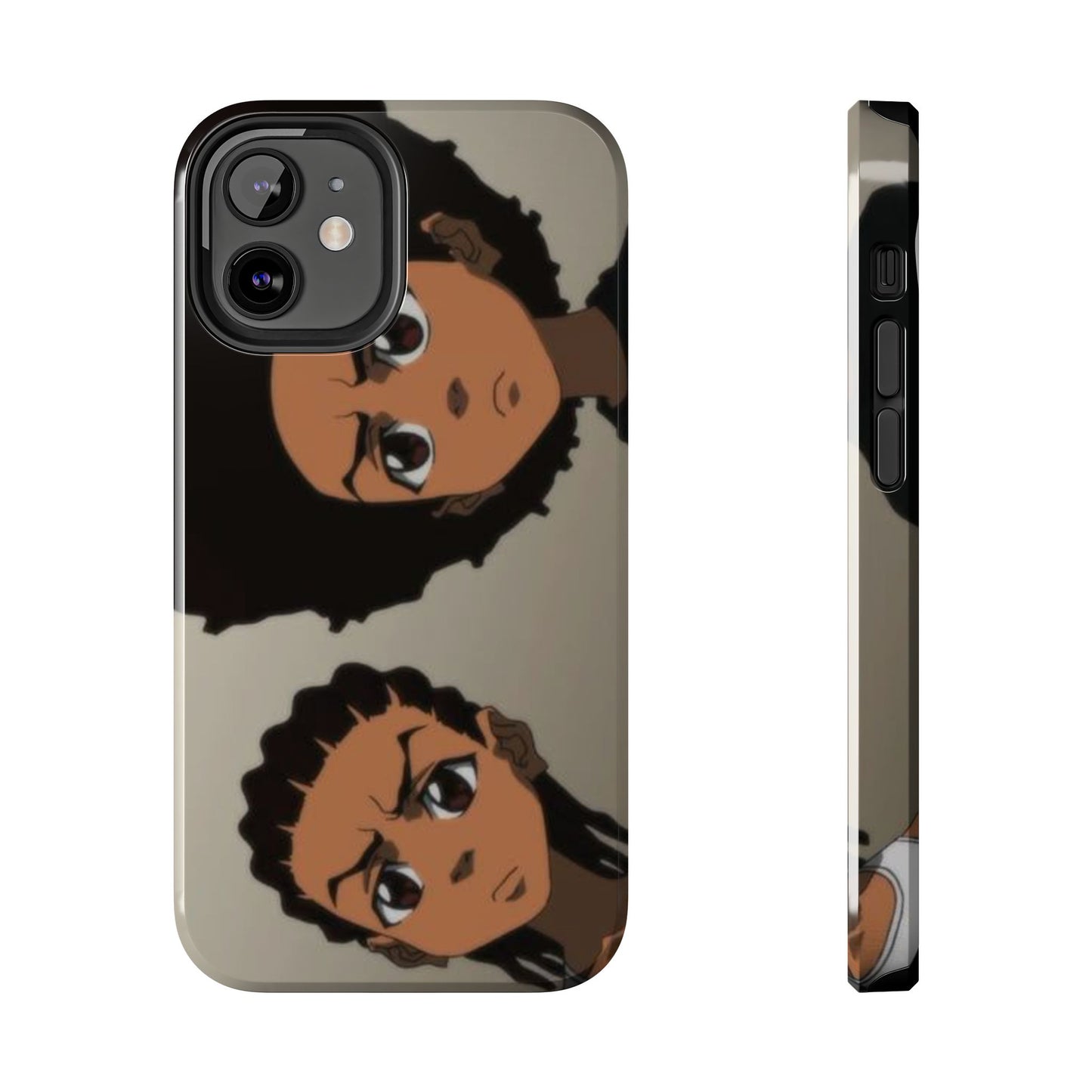 Tough Phone Case — Afro Anime Duo Face Design, Protective Shockproof Cover
