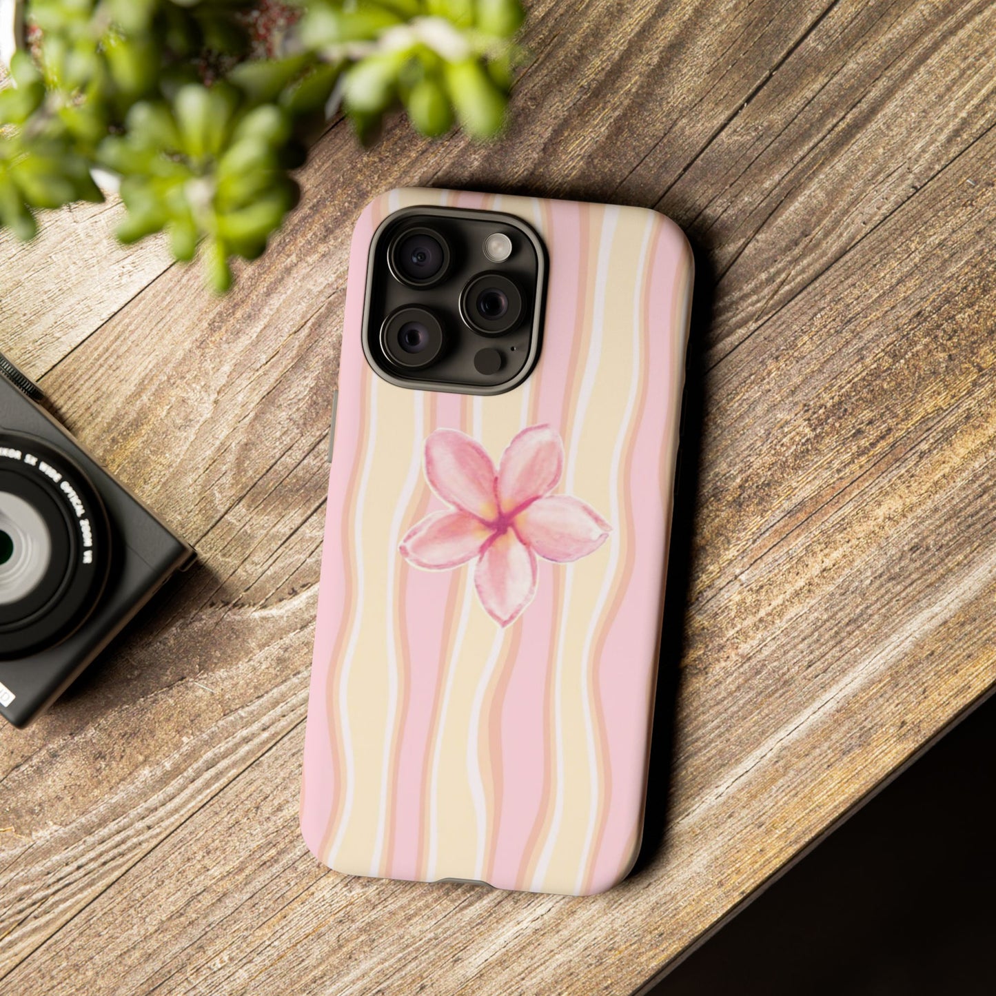 Pink Plumeria Phone Case - Tropical Floral Tough Phone Case