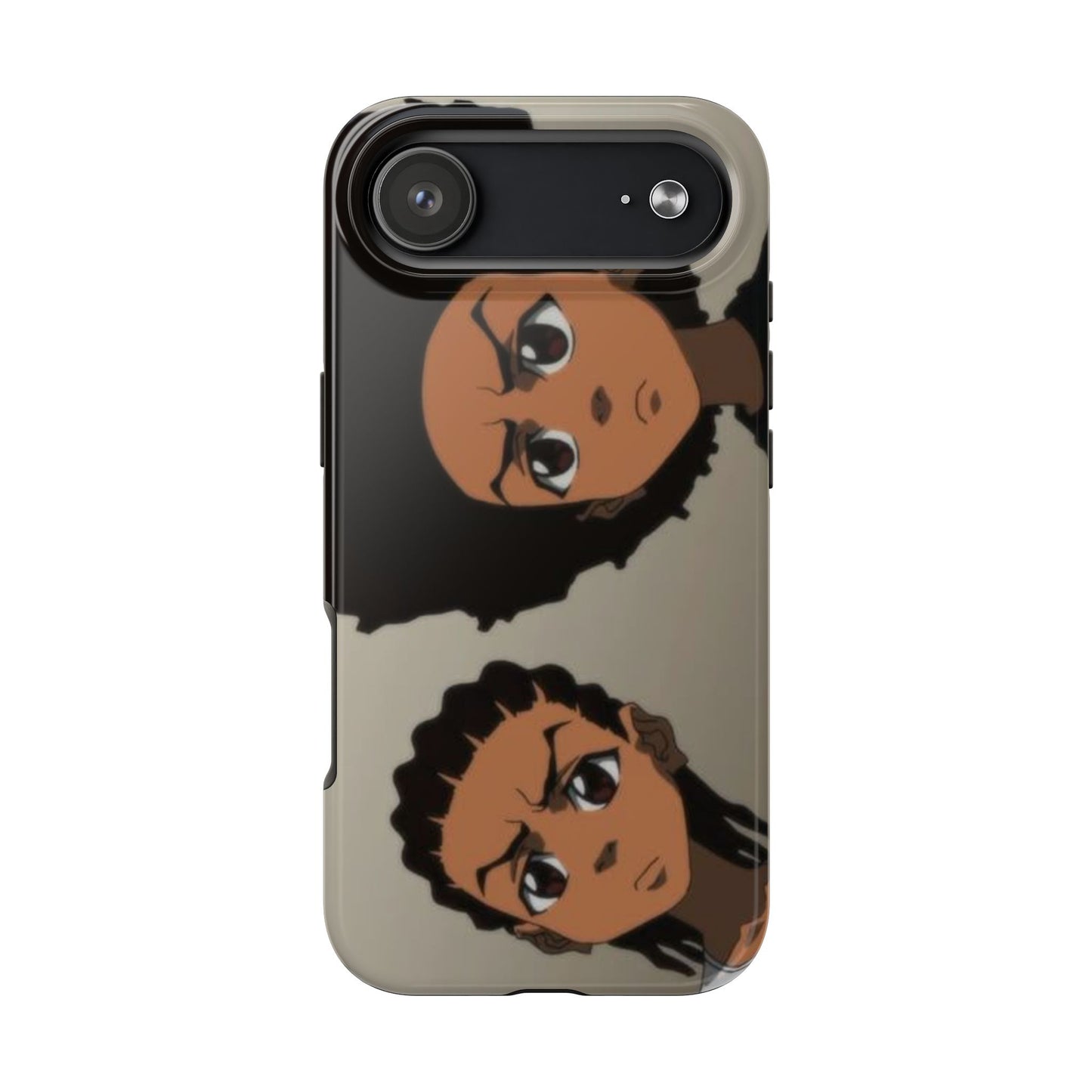 Tough Phone Case — Afro Anime Duo Face Design, Protective Shockproof Cover