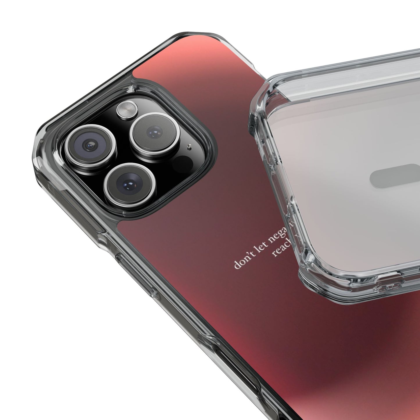 Clear Magnetic Phone Case — "don't let negative energy reach you" Gradient Protective Cover