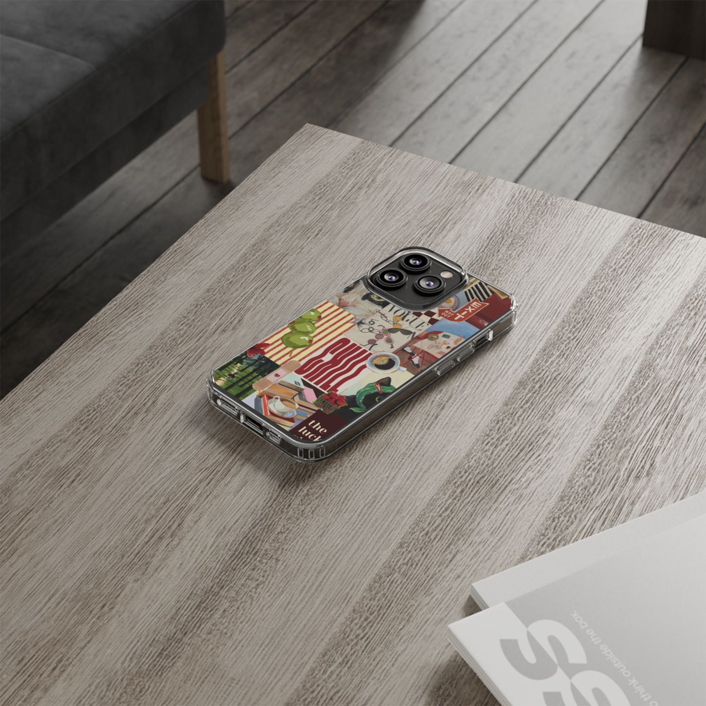 Collage Vintage Aesthetic Clear Impact-Resistant Phone Case