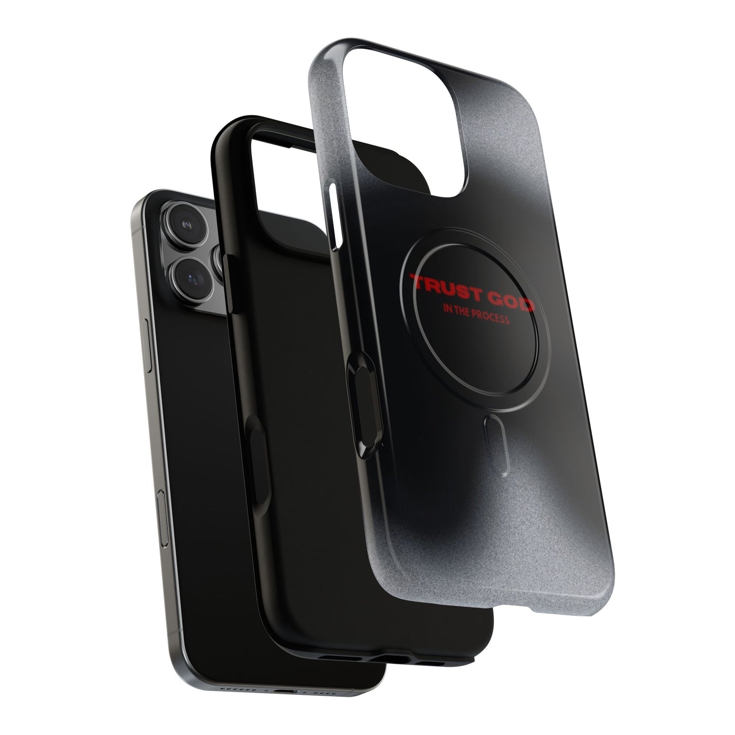 MagSafe Phone Case — "Trust God in the Process" Black Magnetic Tough Case